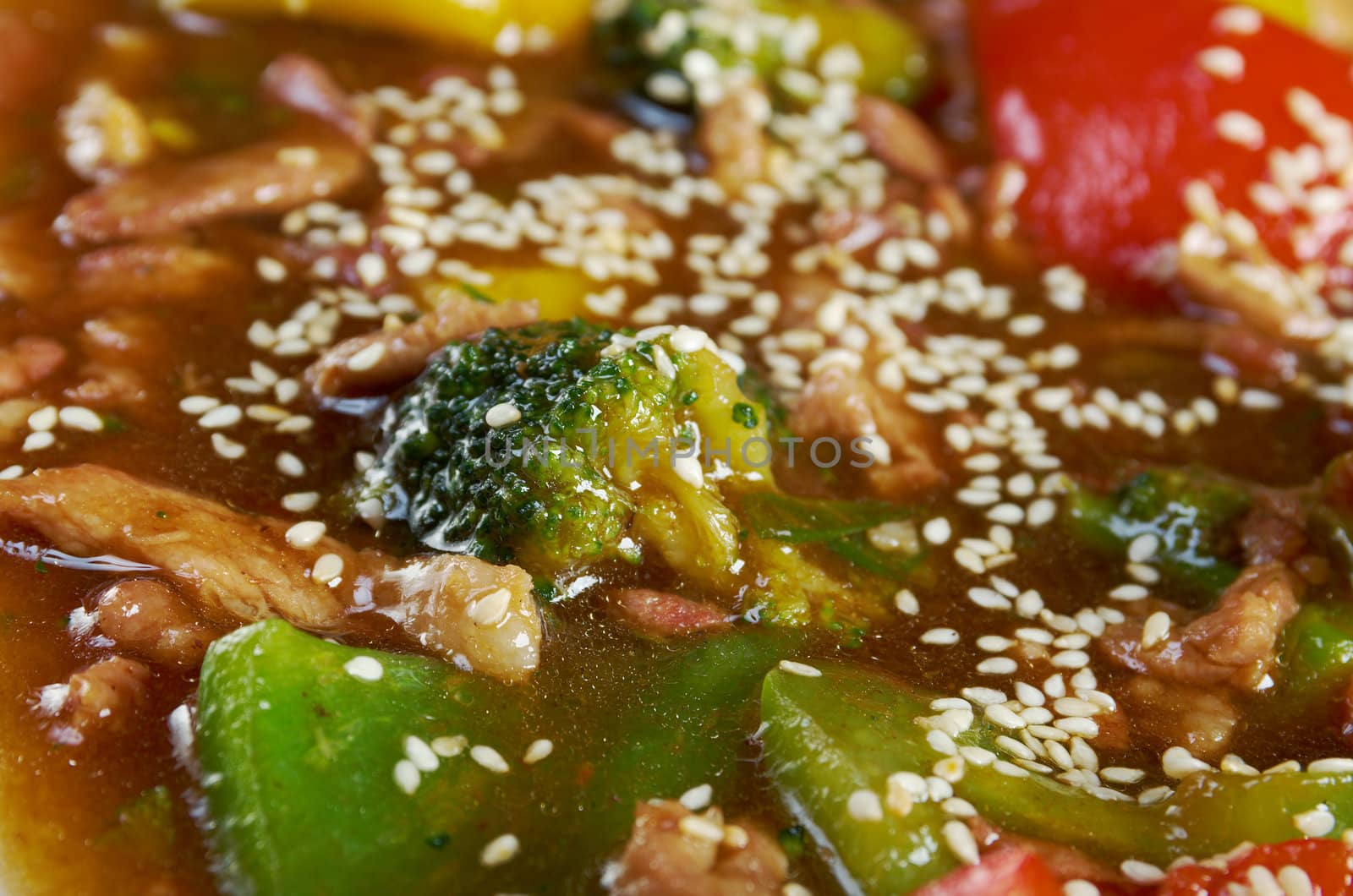 chinese cuisine .pork with tart sweet sauce,pineapple and pepper