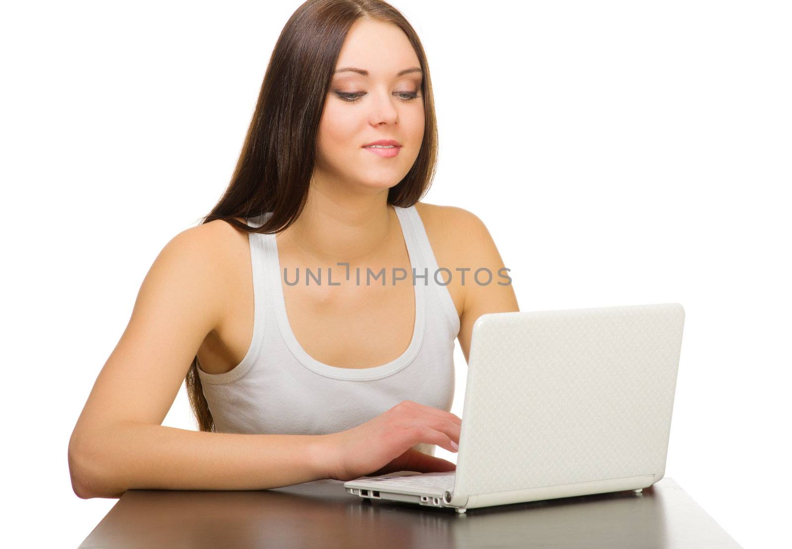 Young woman with laptop by rbv