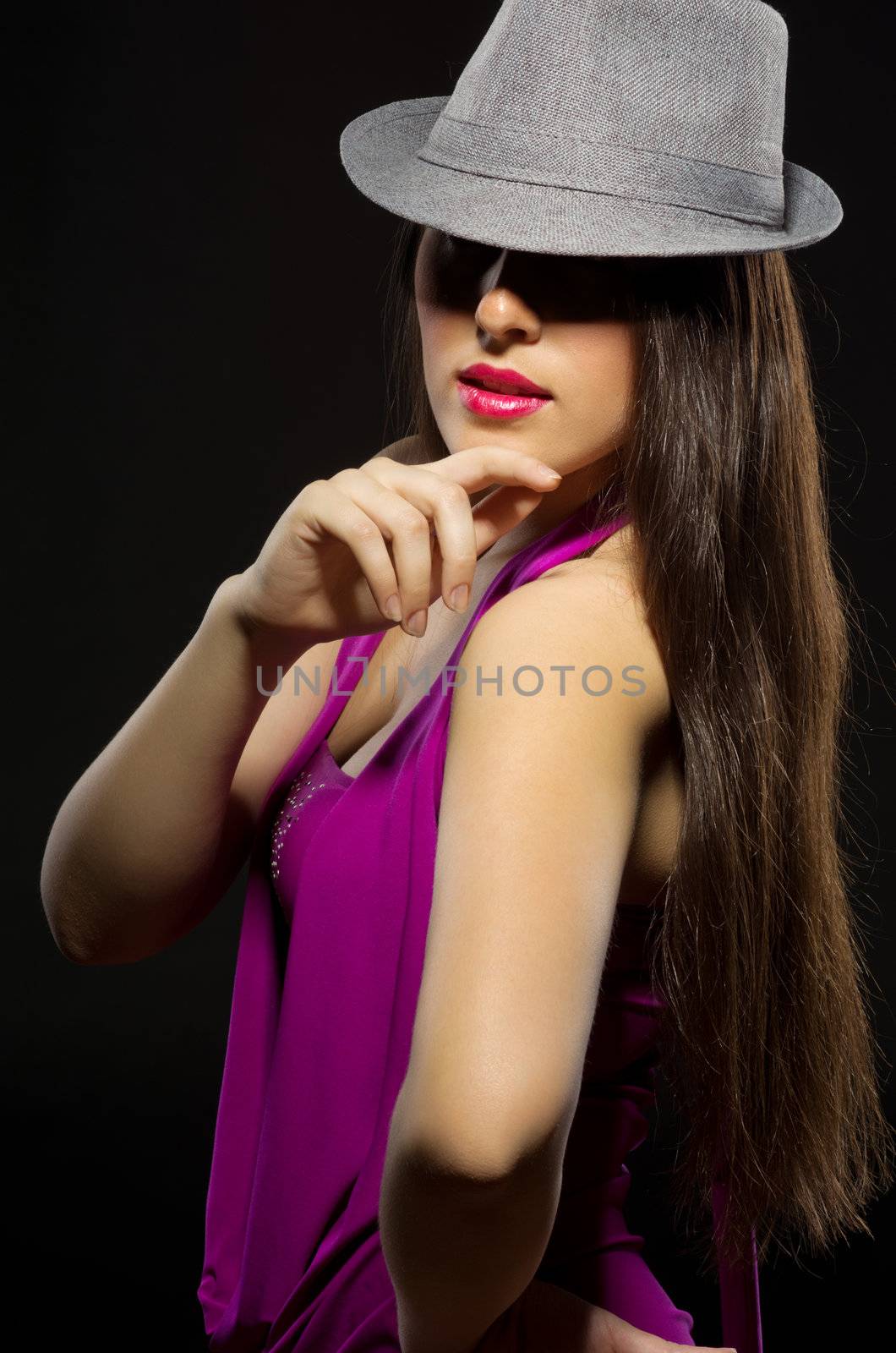 Fashion style portrait of young girl