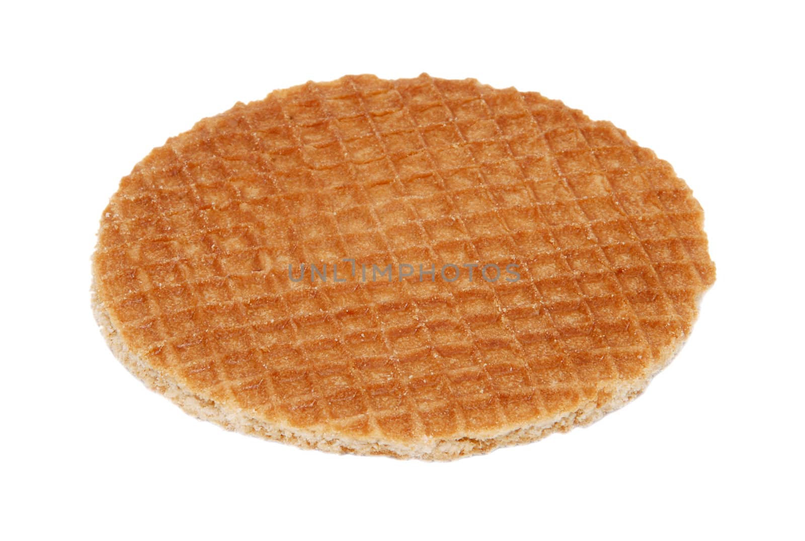 Stroopwafel, Dutch caramel waffle, isolated on a white background