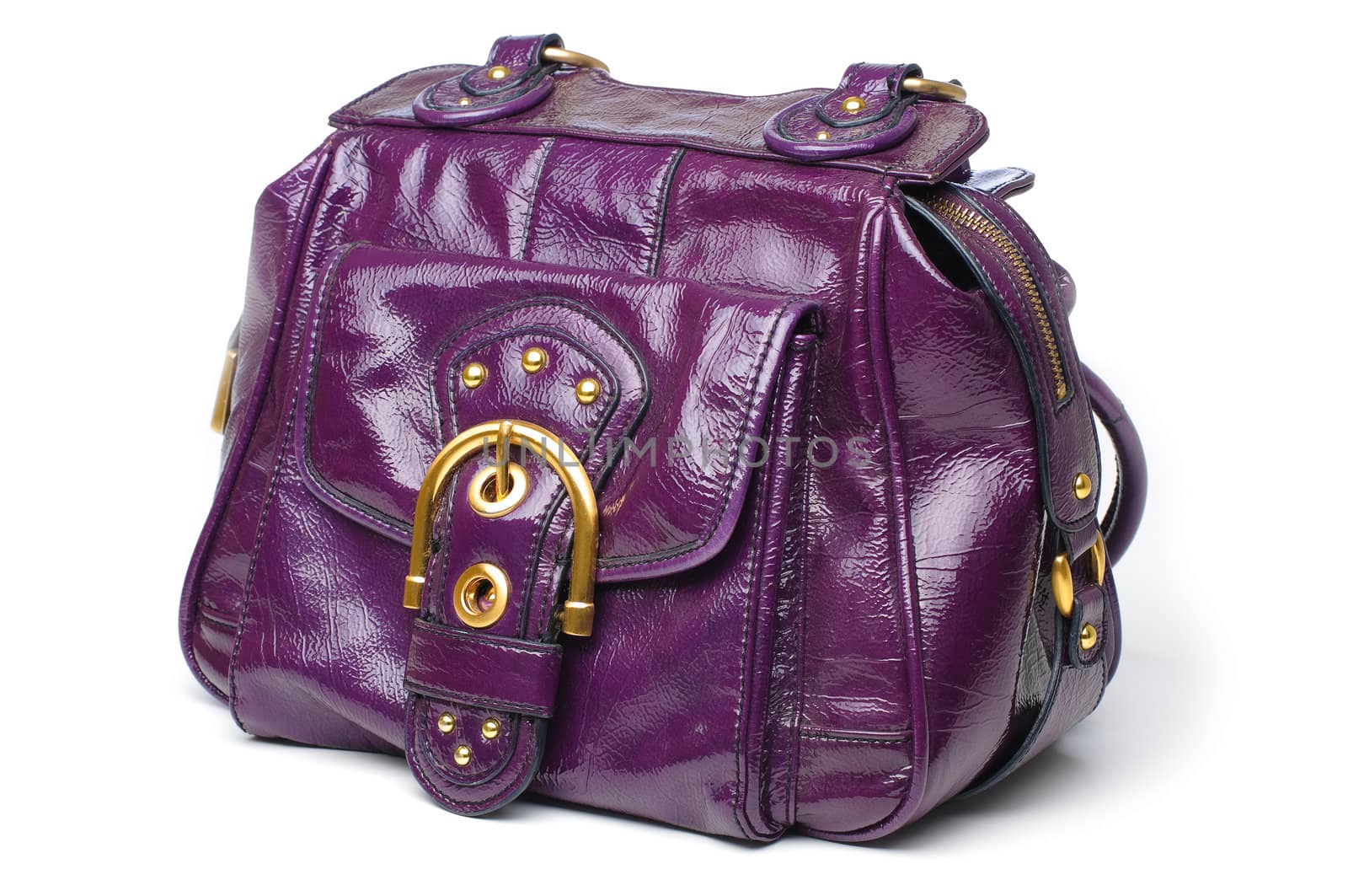 Purple leather handbag by Shane9