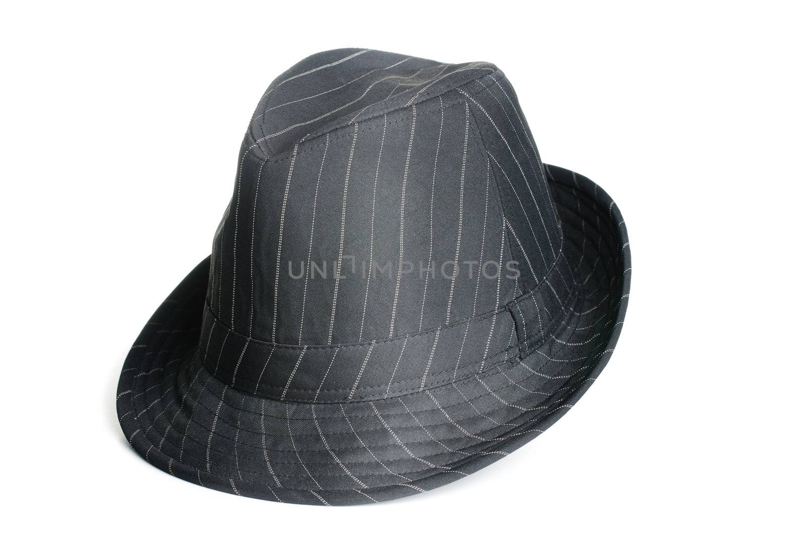 A black striped classic looking fedora men's hat.