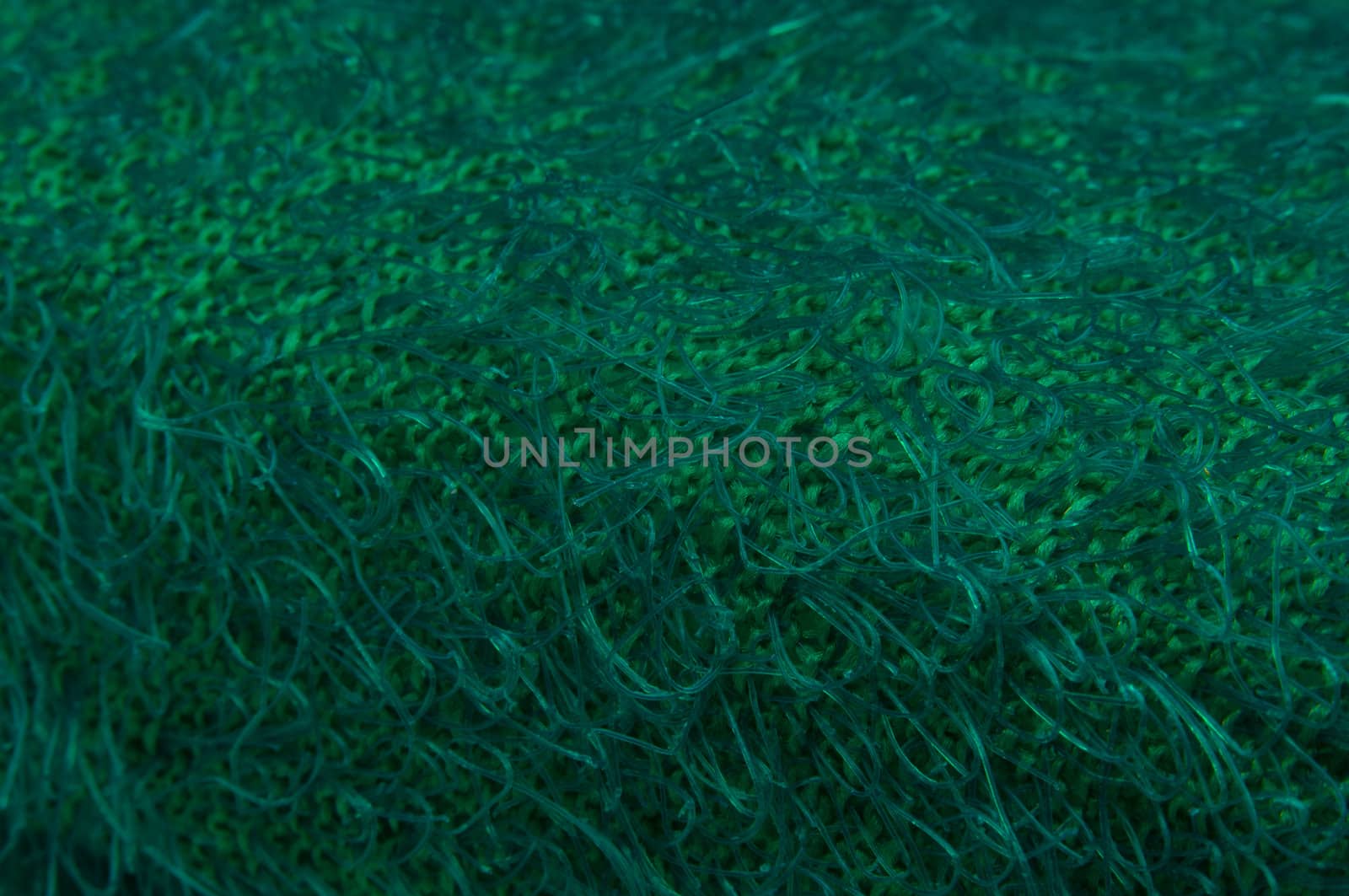 Close up shot of plastic green textured sponge.