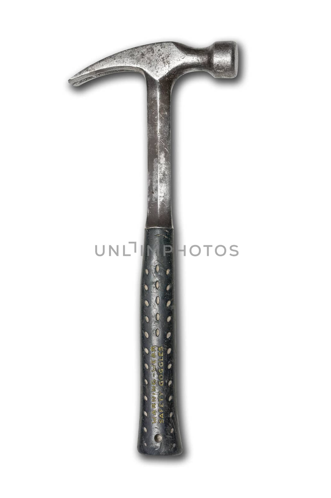 Used hammer on isolated background with clipping path