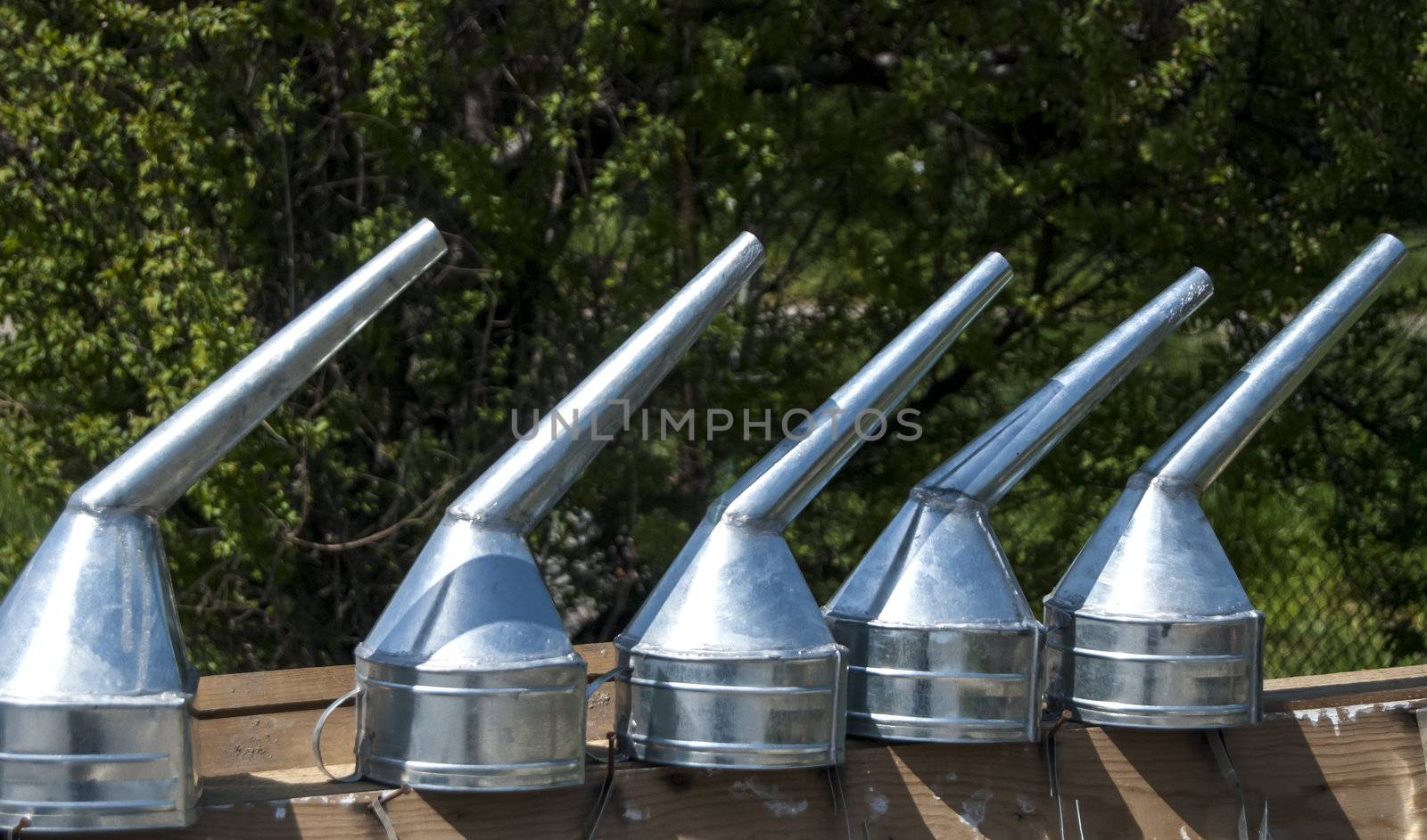 Variety of handmade tin funnels for sale