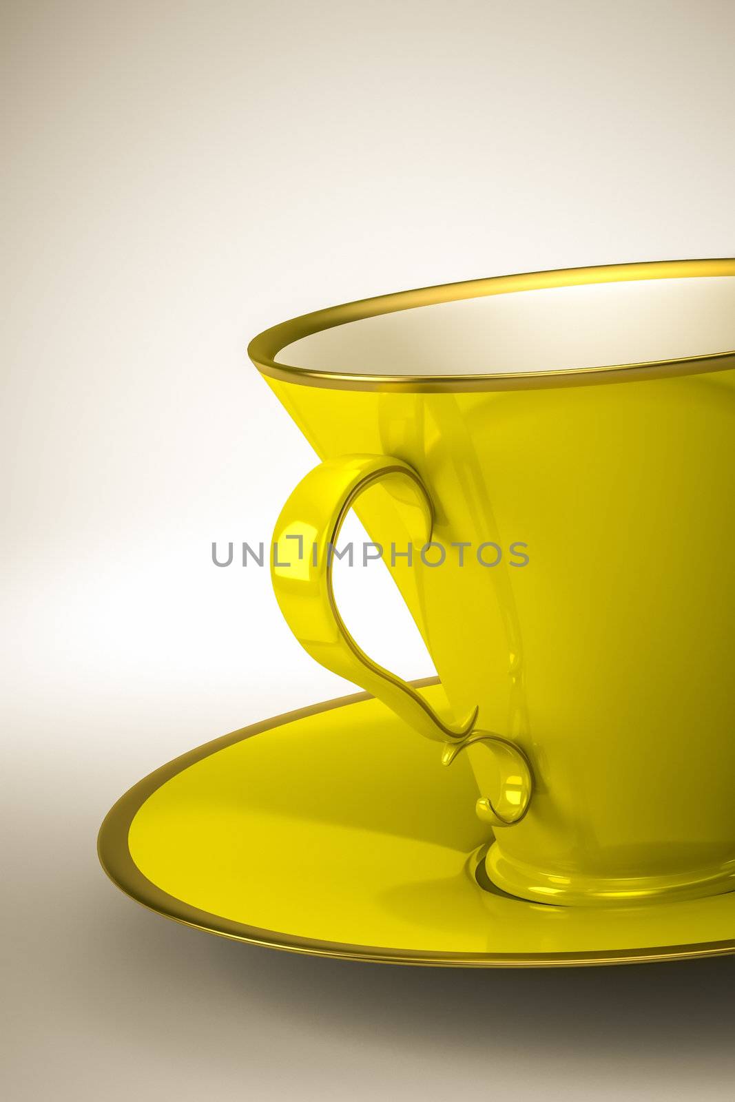 An image of a yellow tea or coffee cup