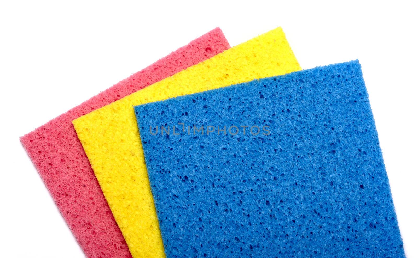 colorful sponge on white background