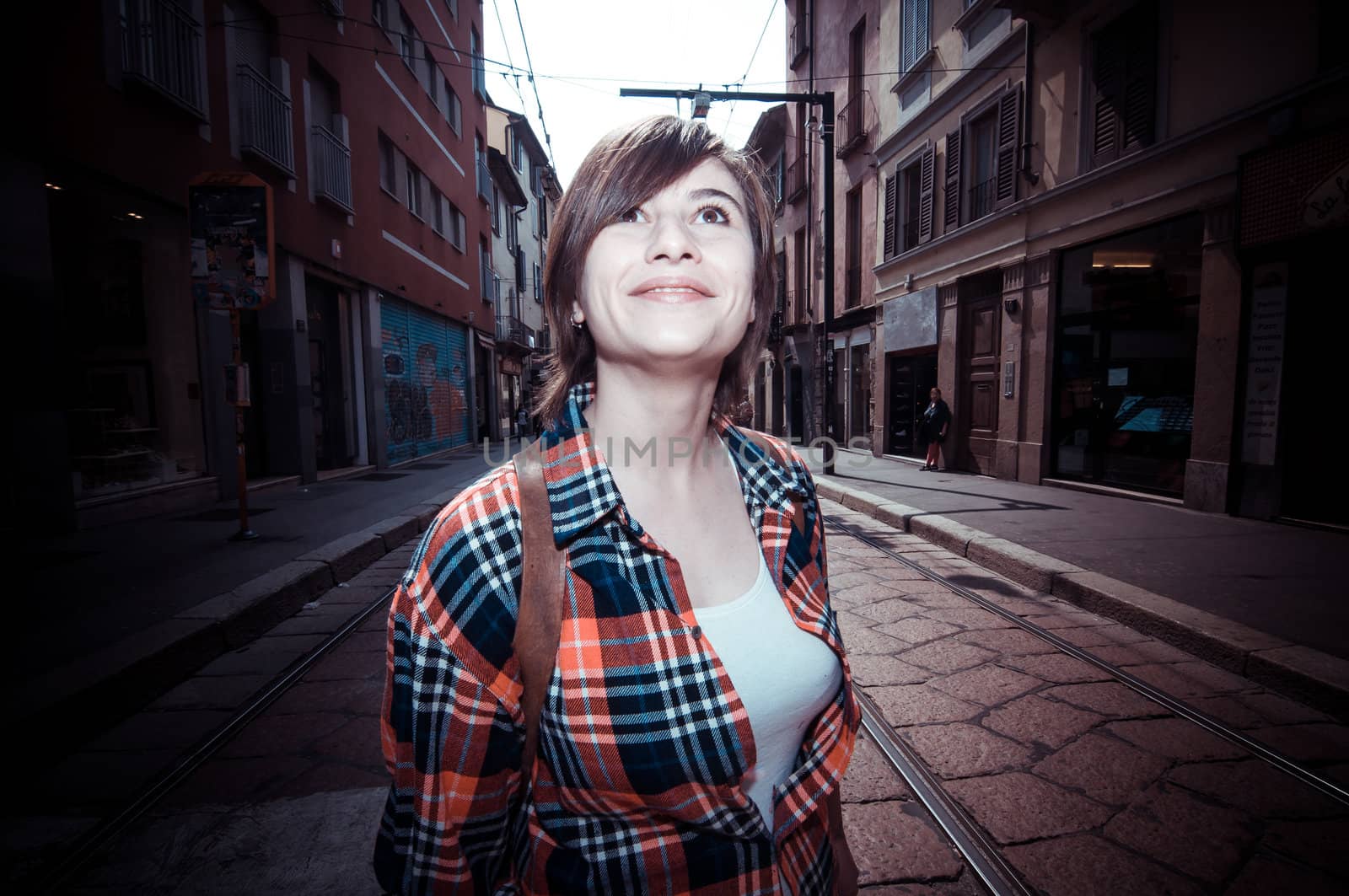 hipster girl in the street