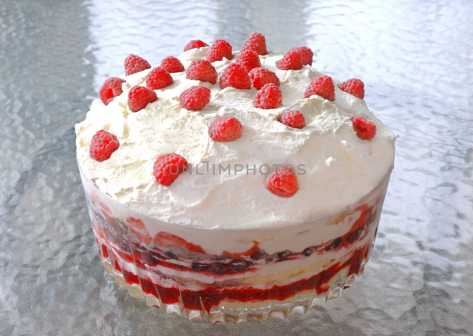 Raspberry Trifle with Fresh Raspberries by griffre