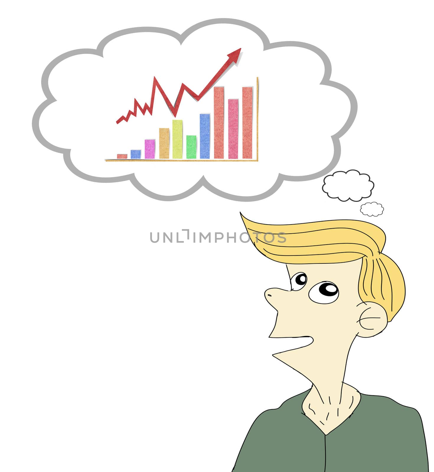 stock market graph in human head stock