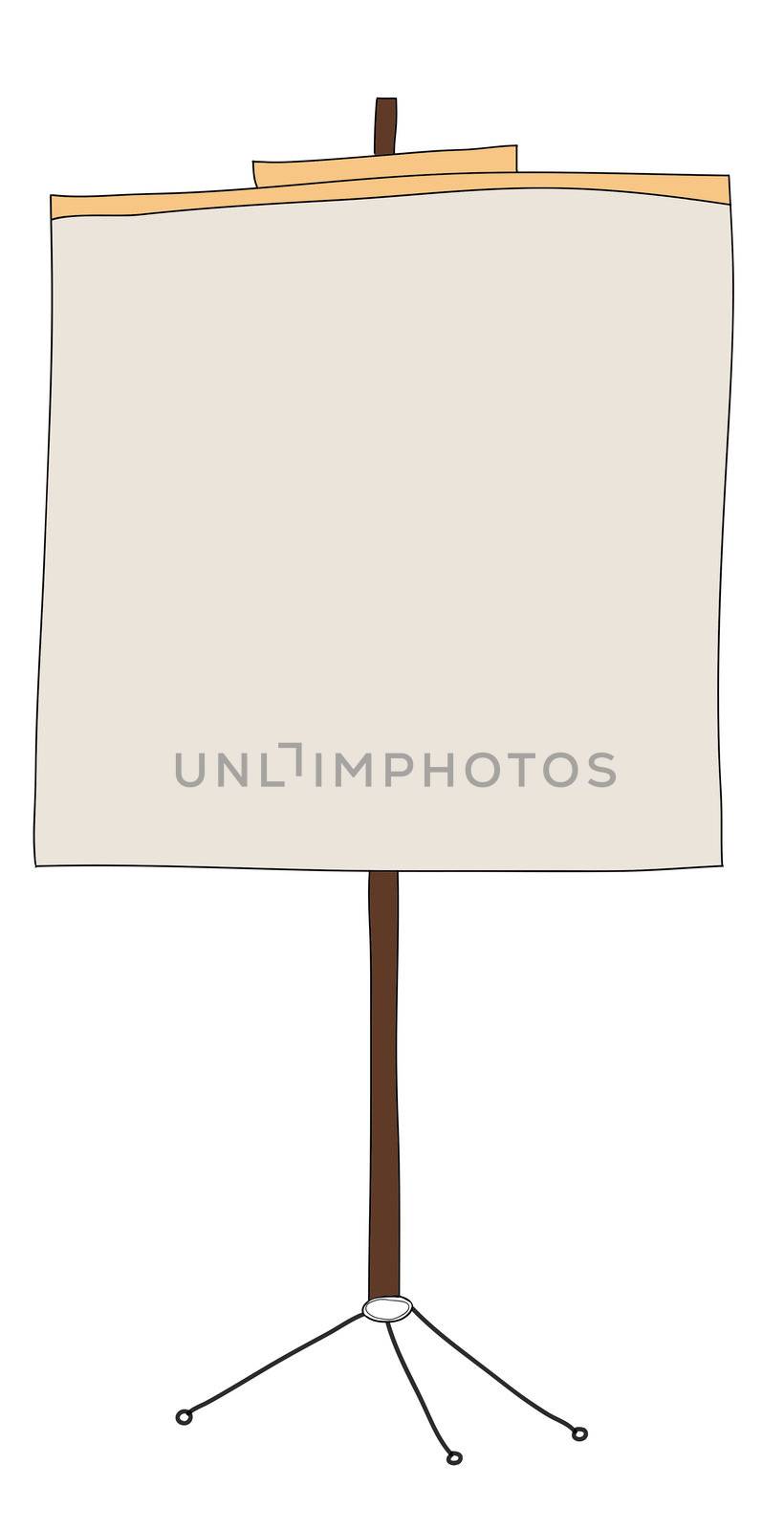 easel with blank canvas