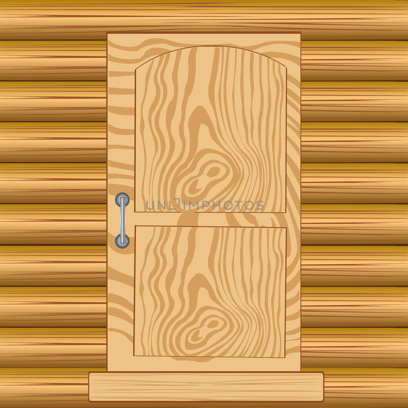 Illustration door in house from tree