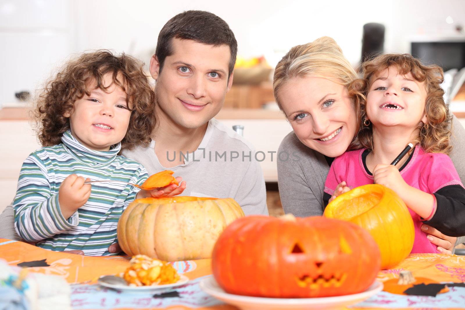 Carving the Halloween pumpkin