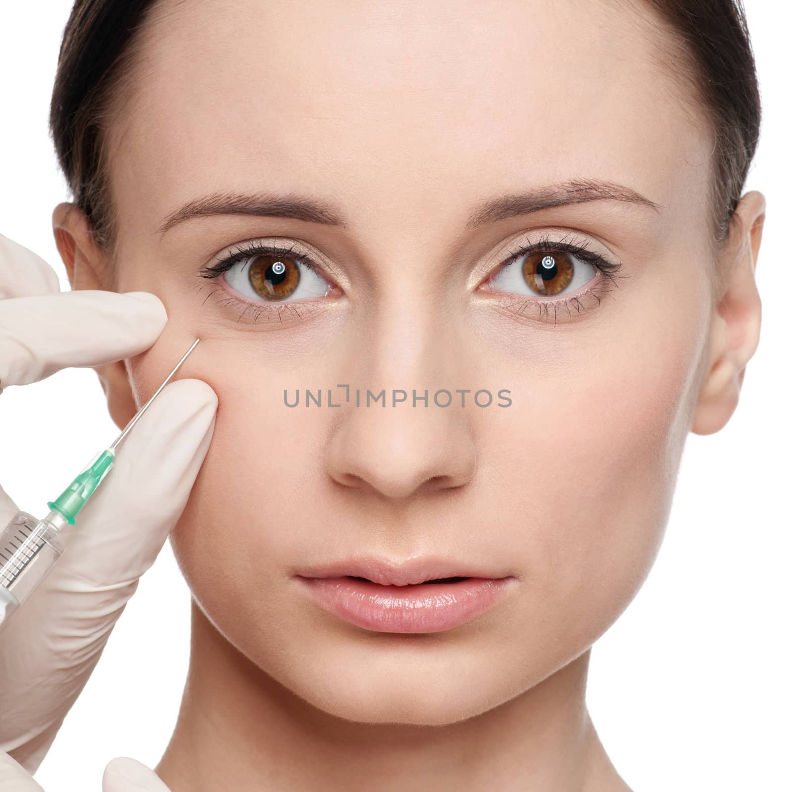 Cosmetic botox injection in the beauty face by markin