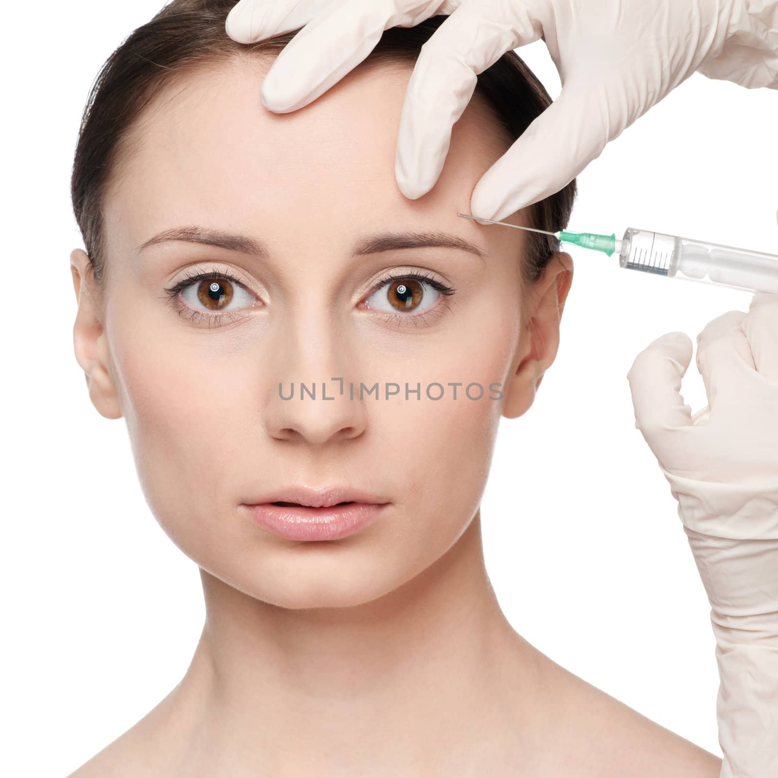 Cosmetic botox injection in the beauty face by markin