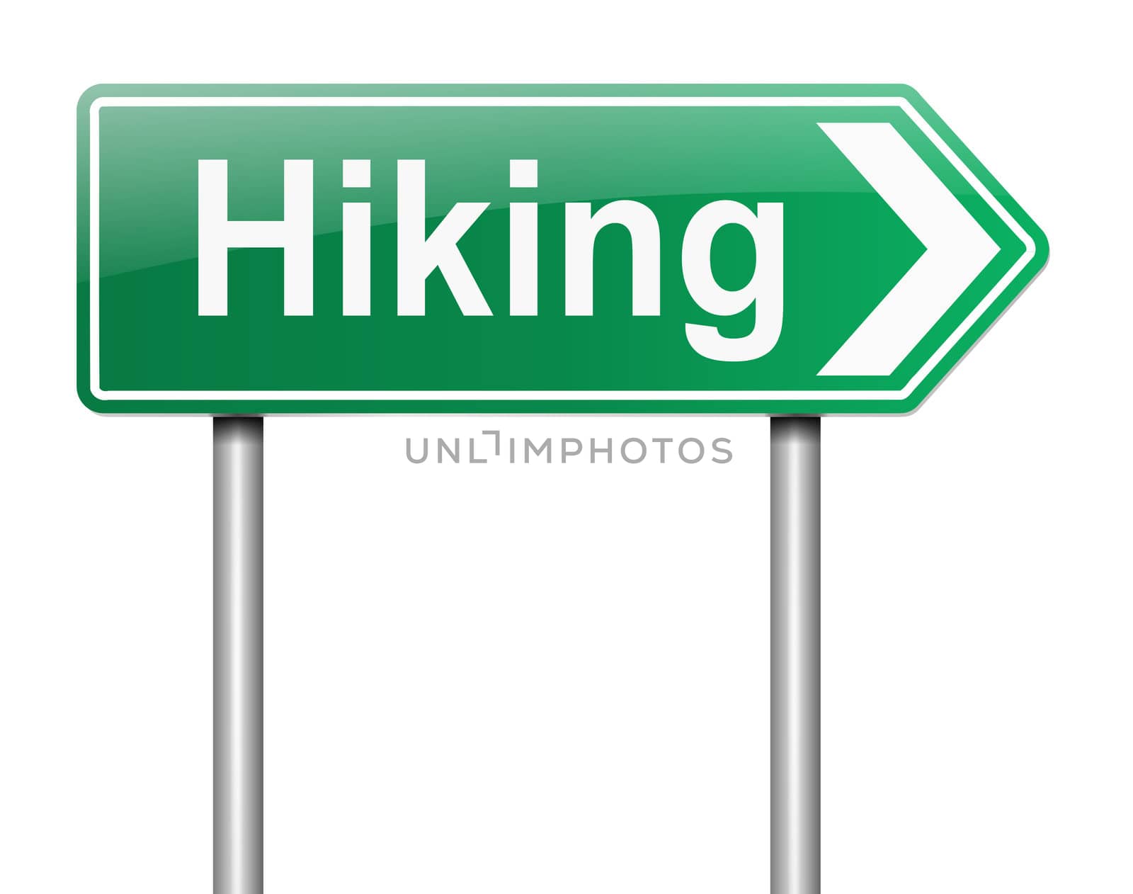 Illustration depicting a sign with a hiking concept.