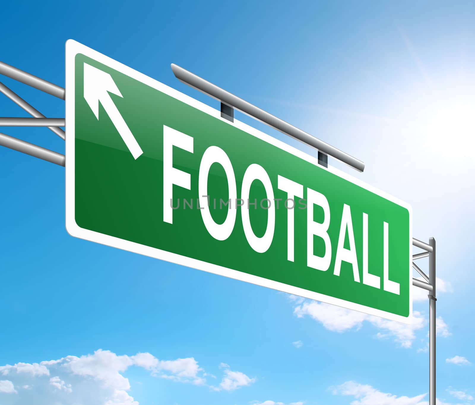 Illustration depicting a sign with a football concept.