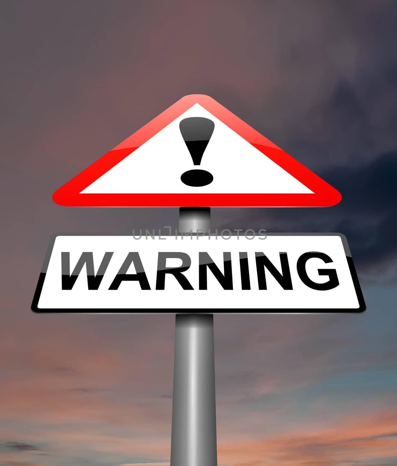 Illustration depicting a sign with a warning concept.