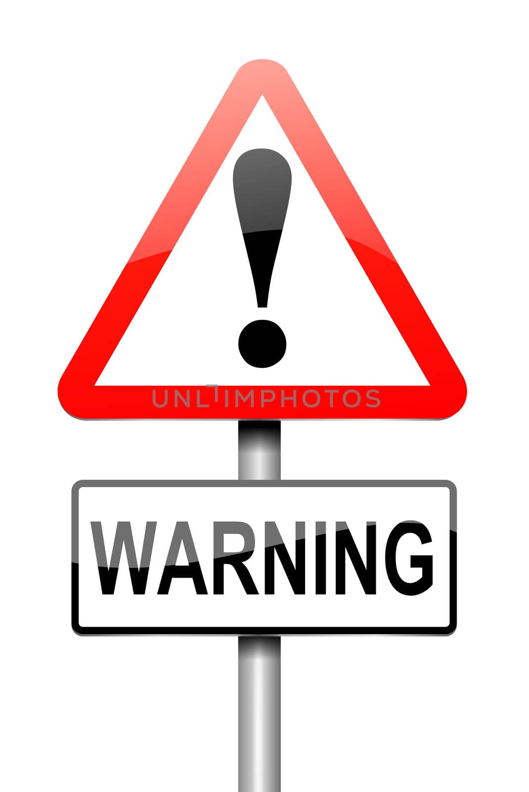 Illustration depicting a sign with a warning concept.