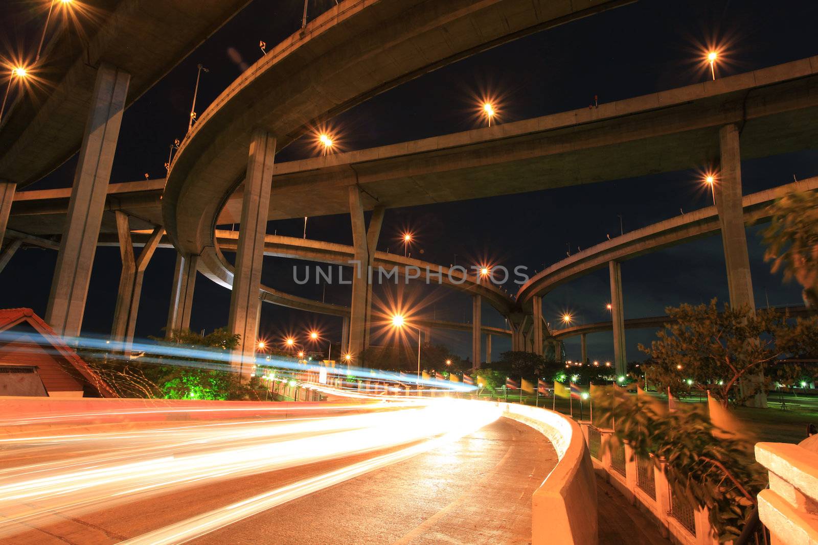 Architecture of Mega Bhumibol Industrial Bridge Bangkok Thailand