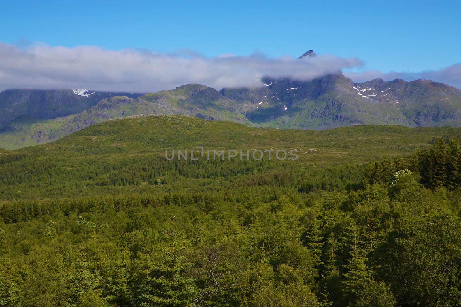 Picturesque natural scenery on Lofoten islands in Norway