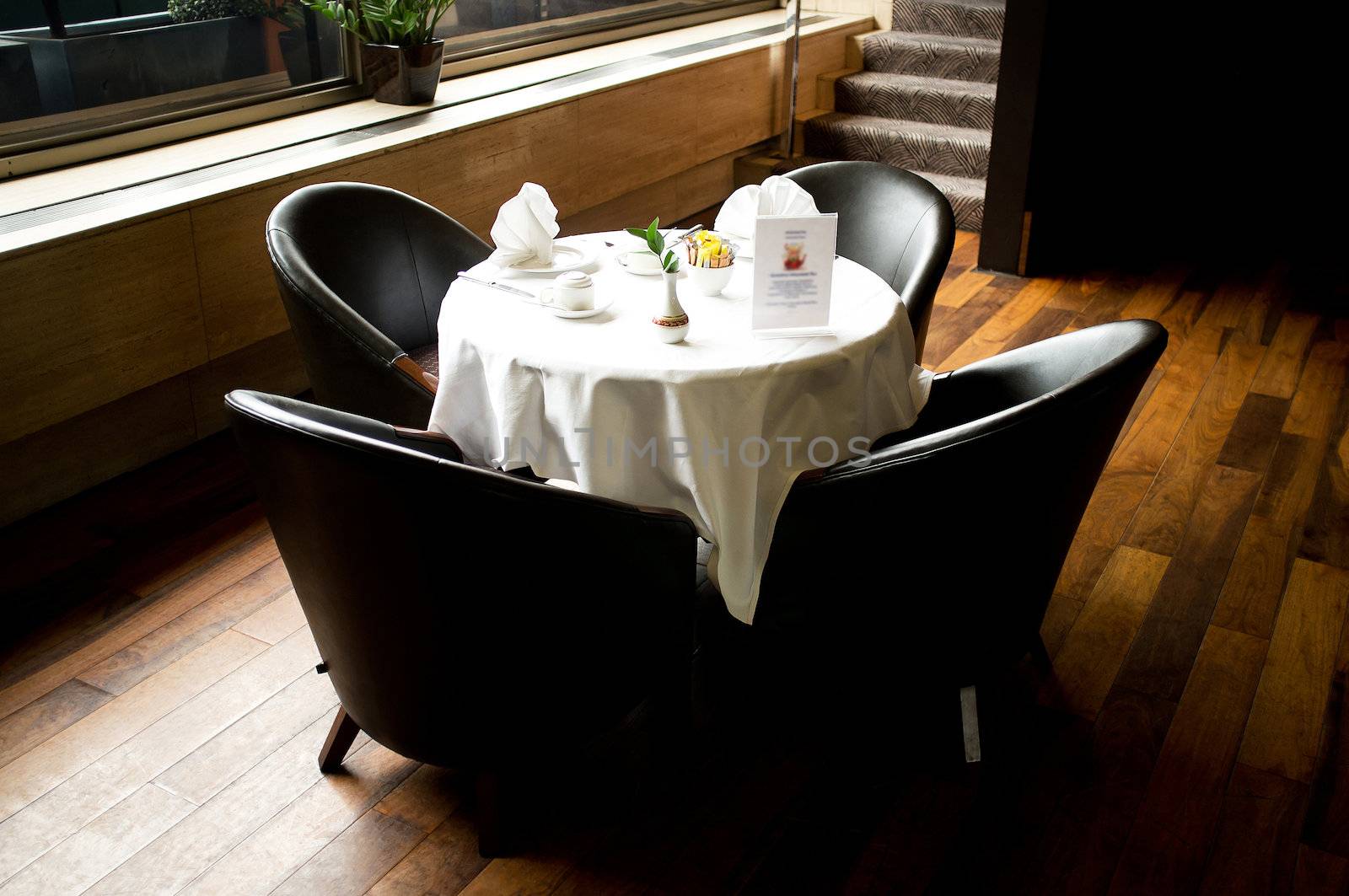 Isolated image of neatly laid out dining table by stockyimages