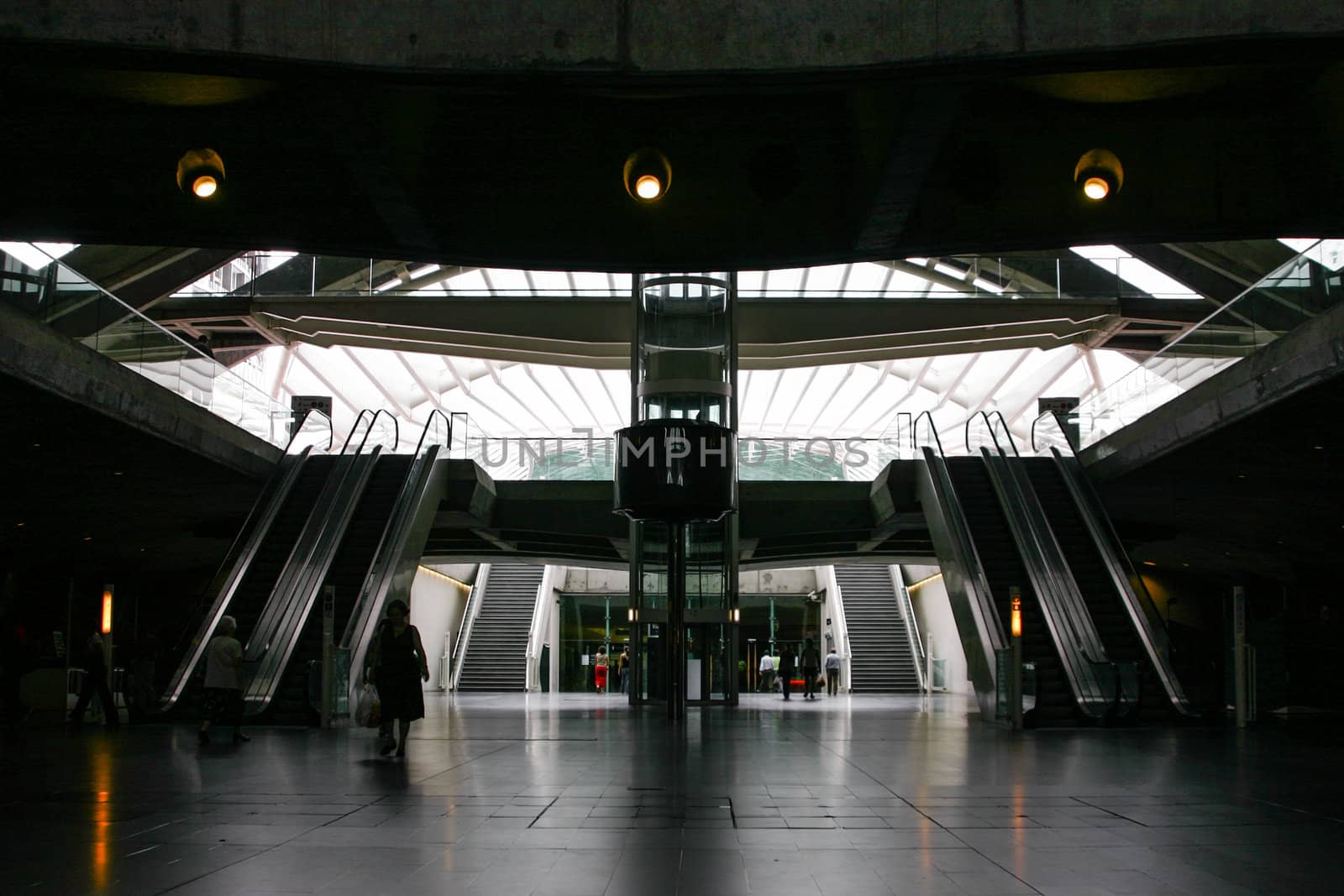 Interior view of the lobby of the East Bus Station, in Lisbon, built in the infrastructure plan of the Universal Exhibition.