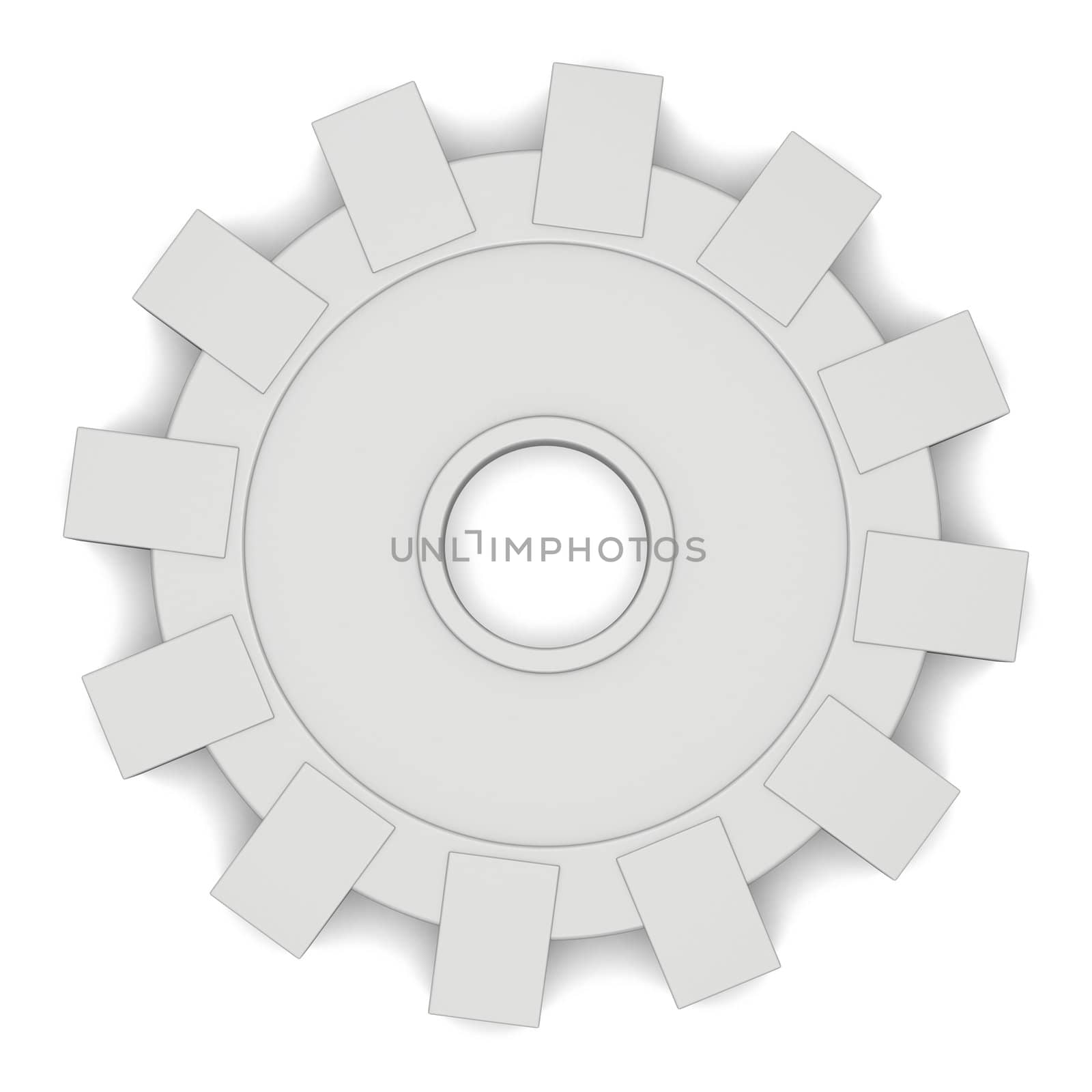 Steel cog, isolated on white background