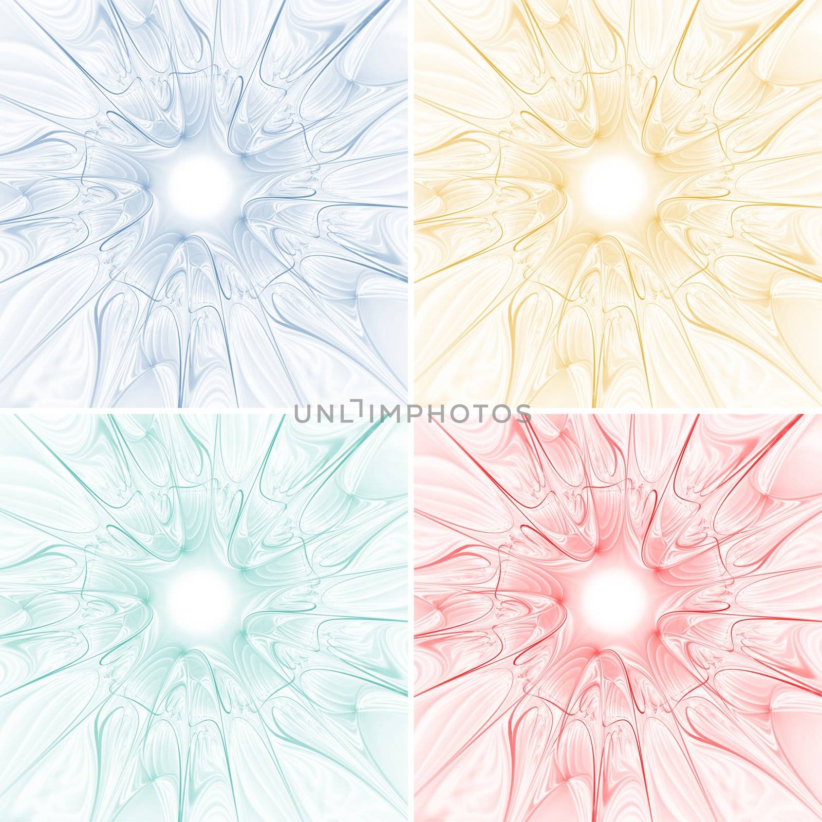 collage of decorative design in four different colors by lkant