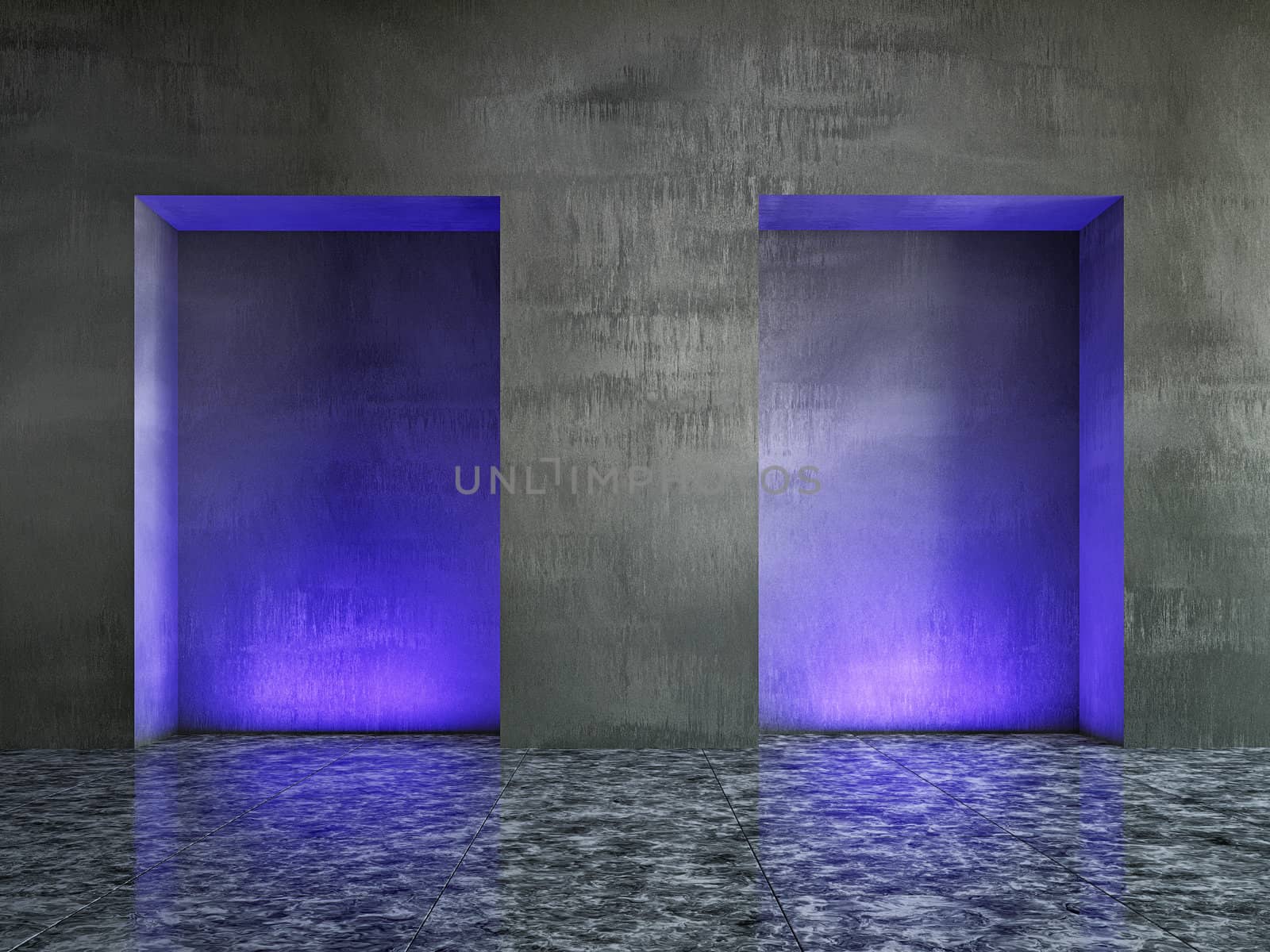 The old concrete wall with bright lighting