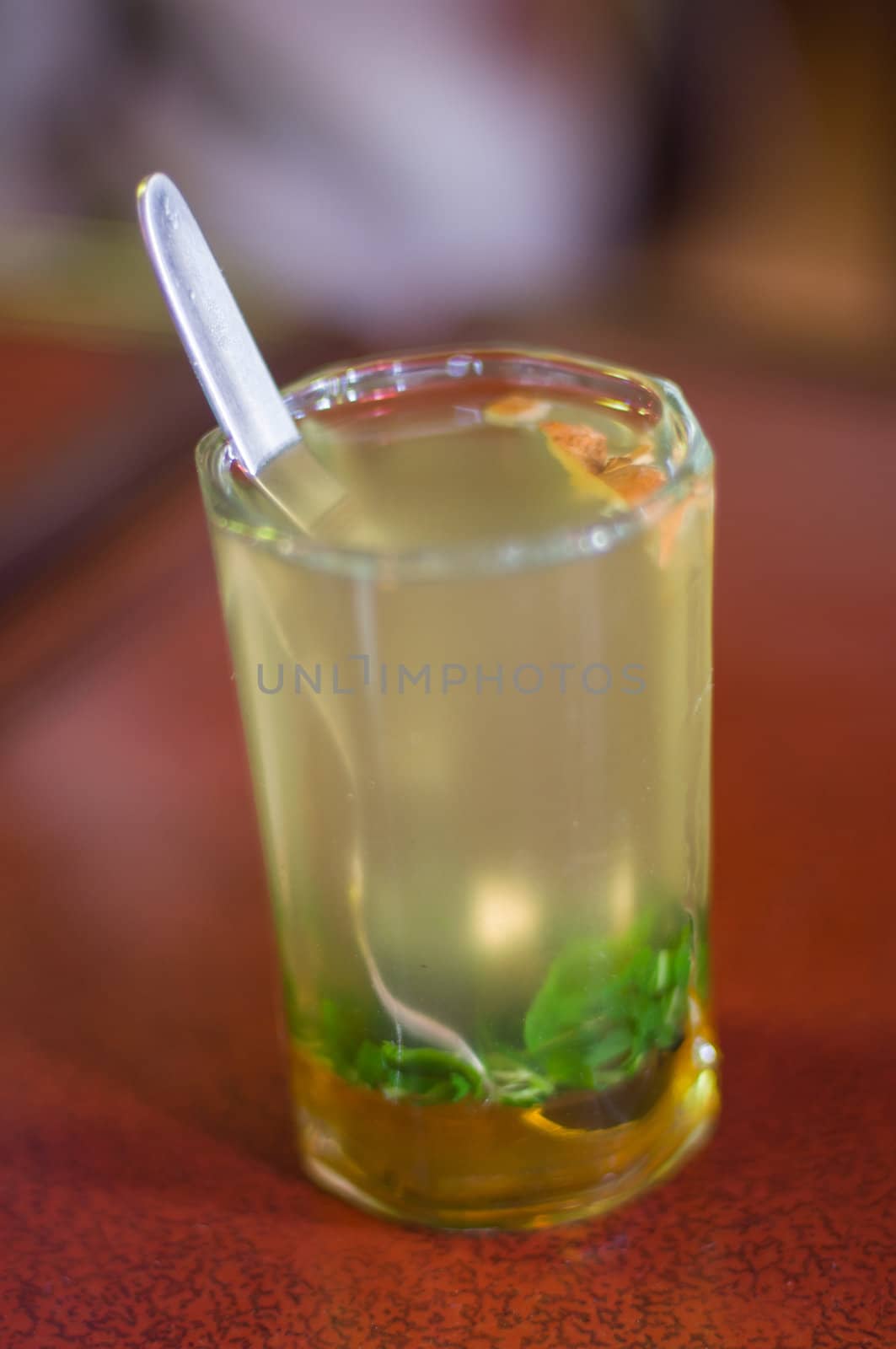 ginger lemon tea, local tea in Leh, India.