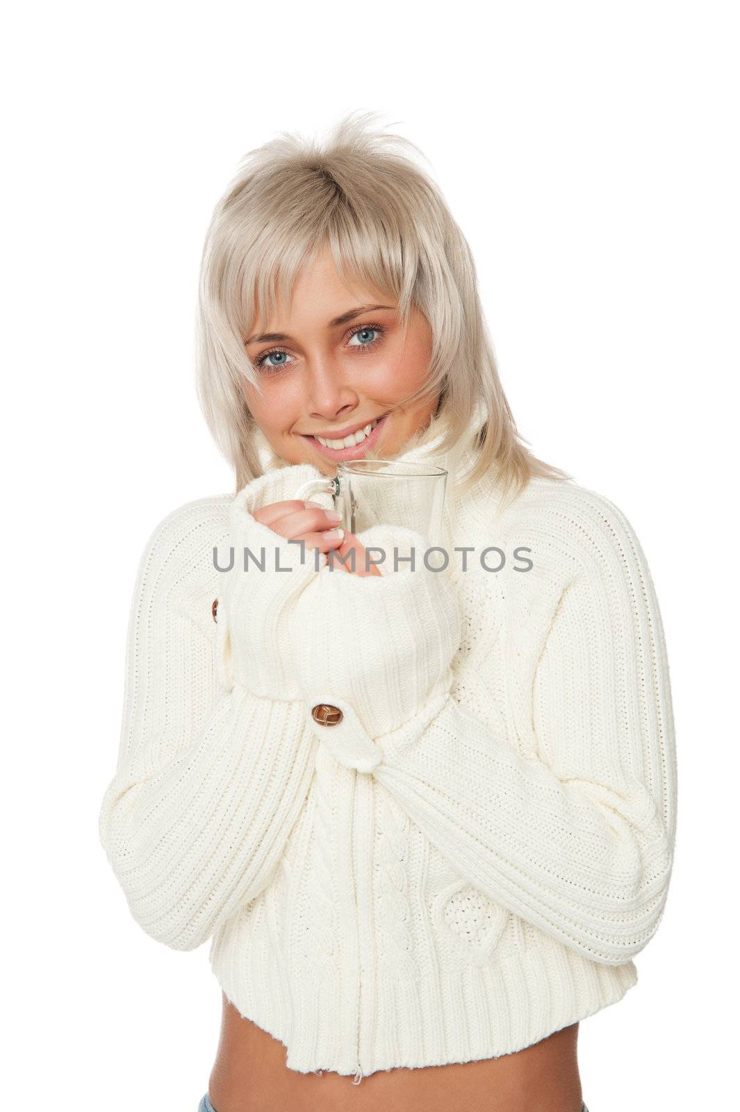 beauty portrait of a cheerful woman