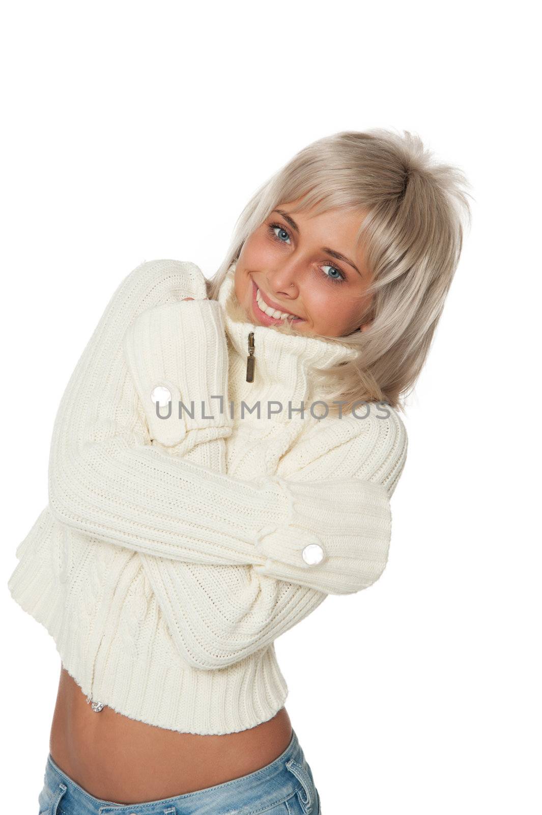 beauty portrait of a cheerful woman