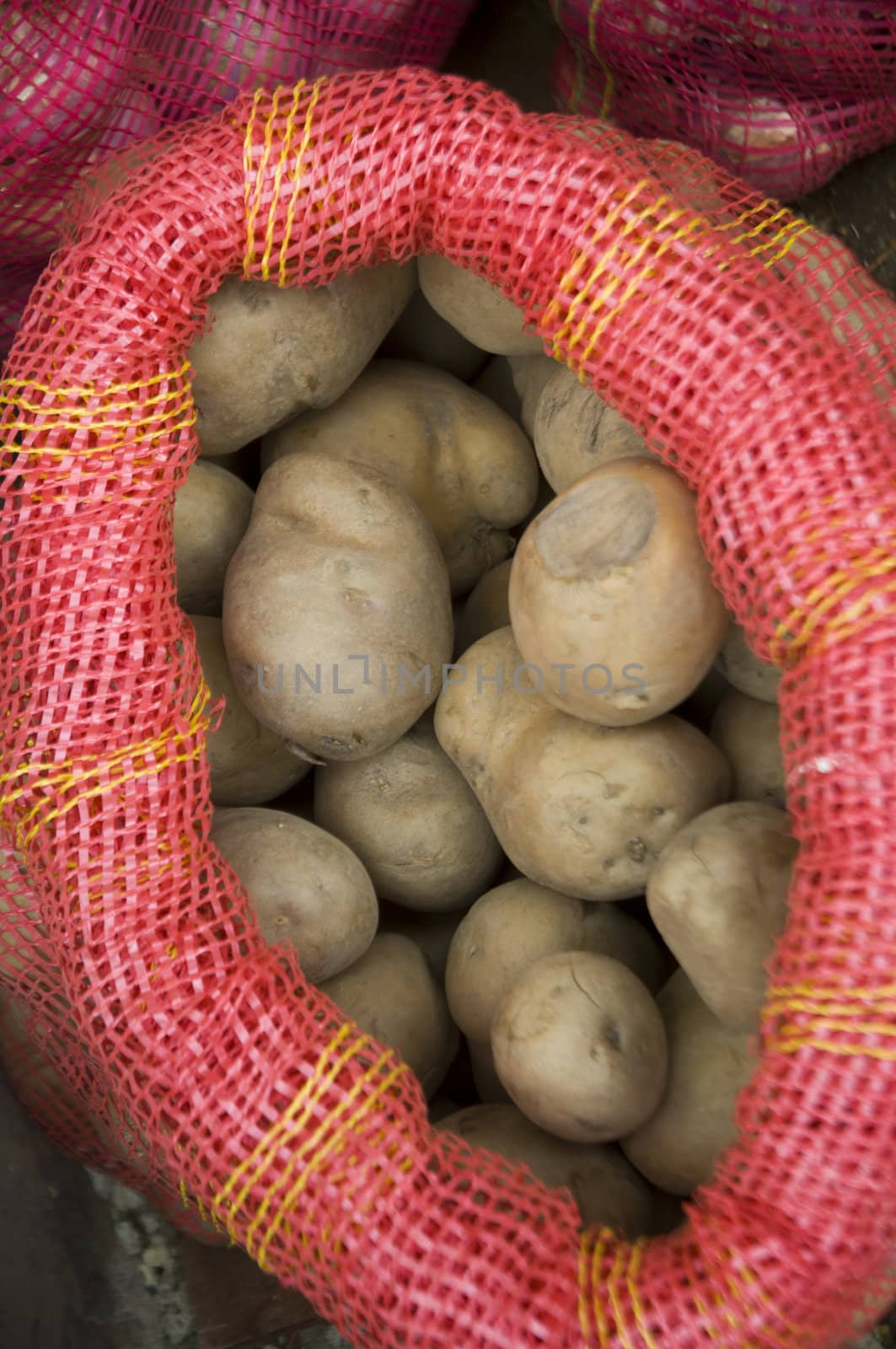 a basket of potatoes