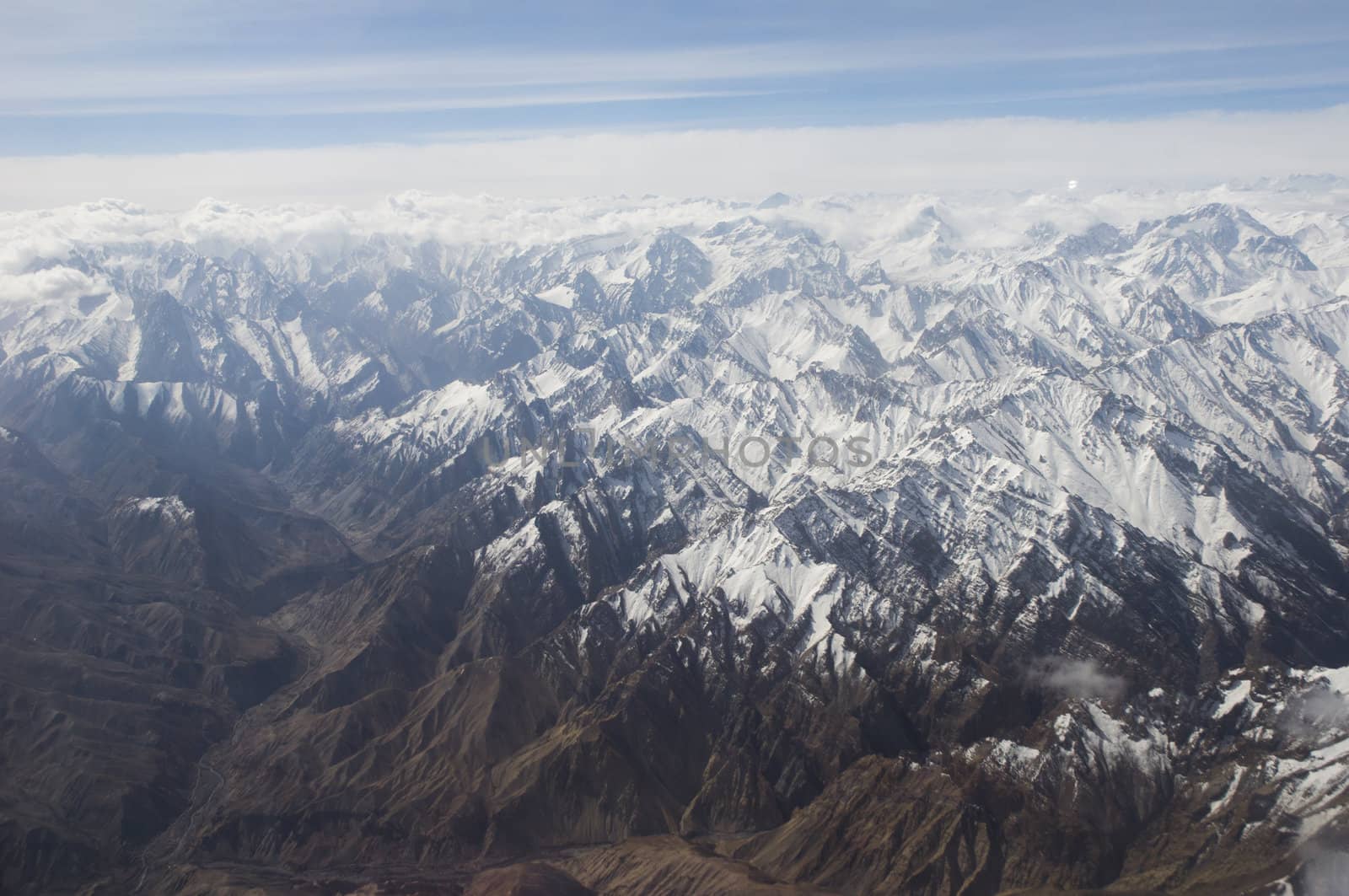 a bird eyes view of Karakoram in Ladakh, India