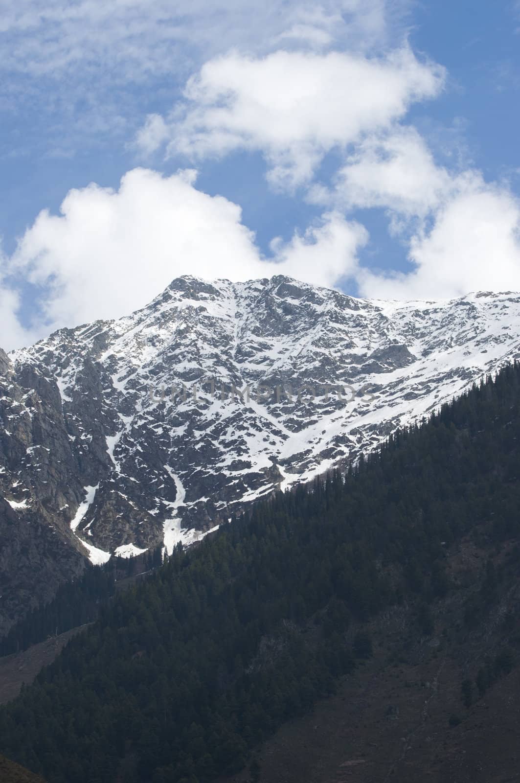 snow covered mountain in Pahalgam Valley, Kashmir, India