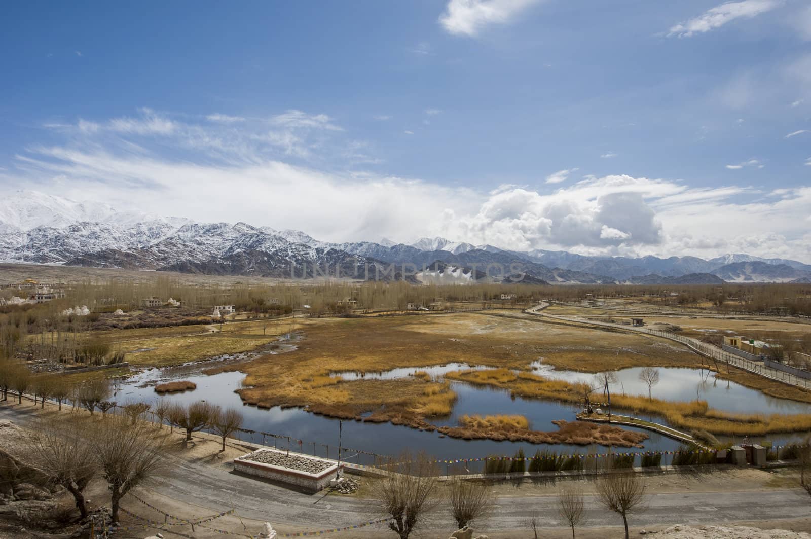 top view of lake in Leh, India