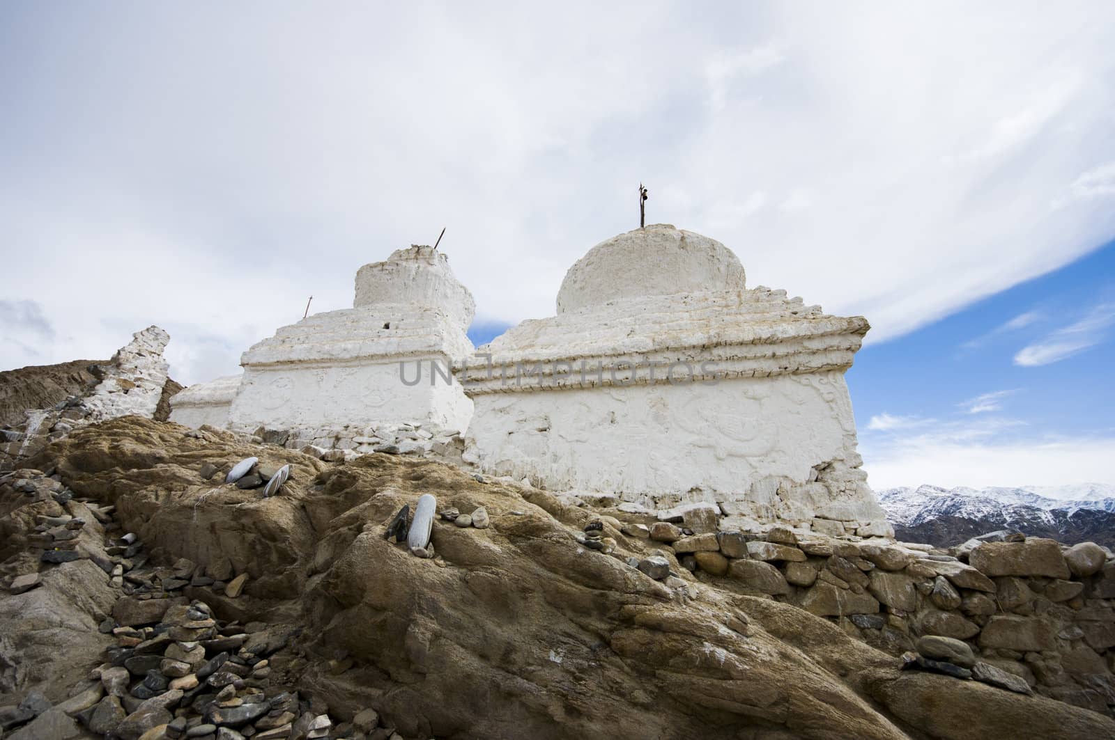 the stupas at Shey palace, Leh, India