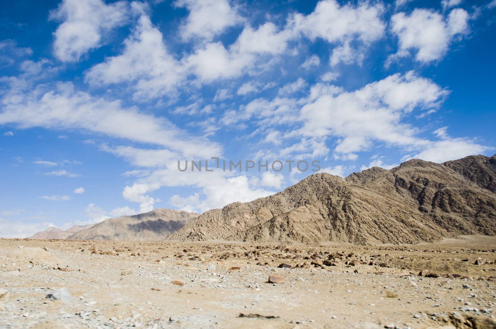 view of mountain and sky to Nubra valley, Leh, India