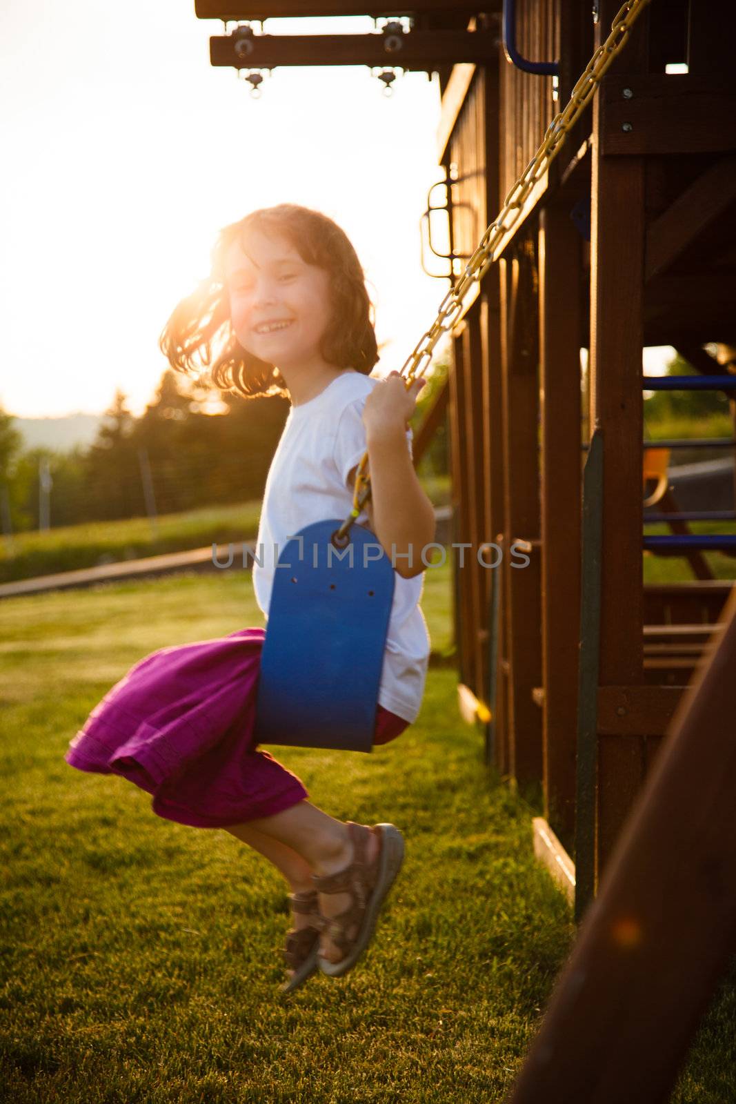 Girl on a swing by Talanis