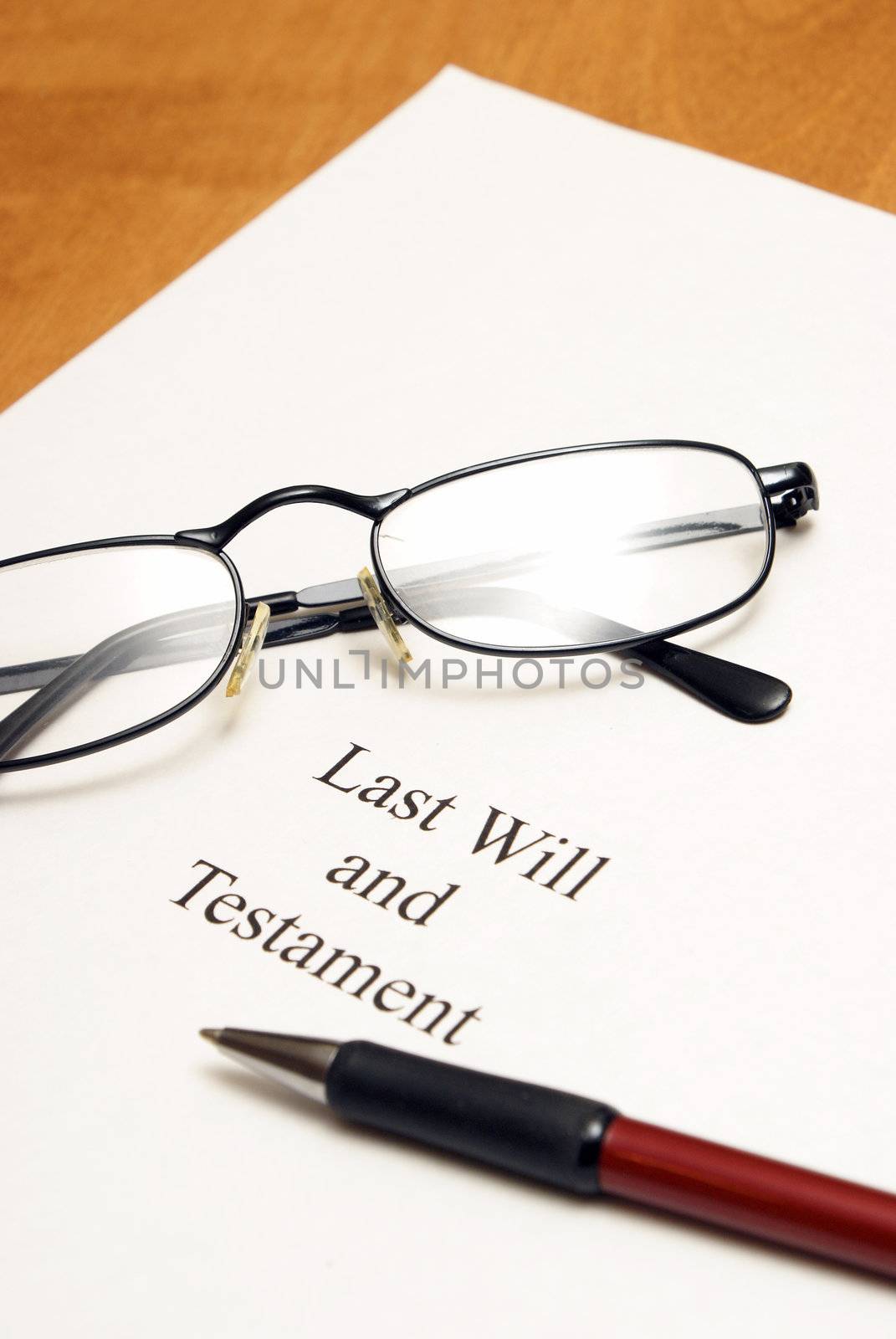 A will agreement for the deceased ones final arrangements.