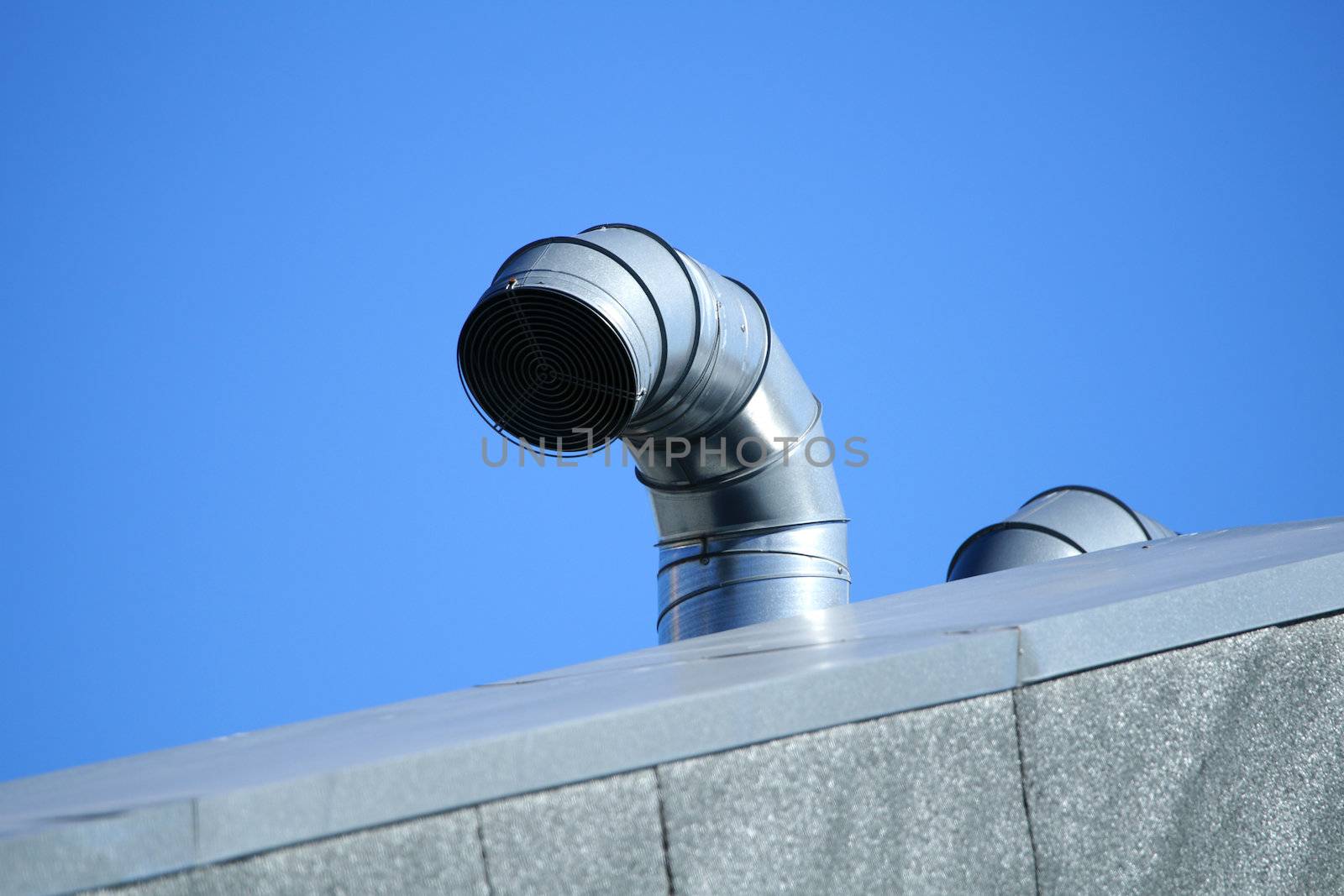 The stream of fresh air acts from a roof