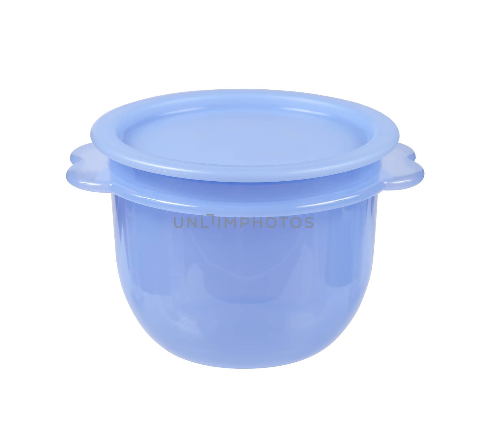 Plastic container for food isolated on white with clipping path