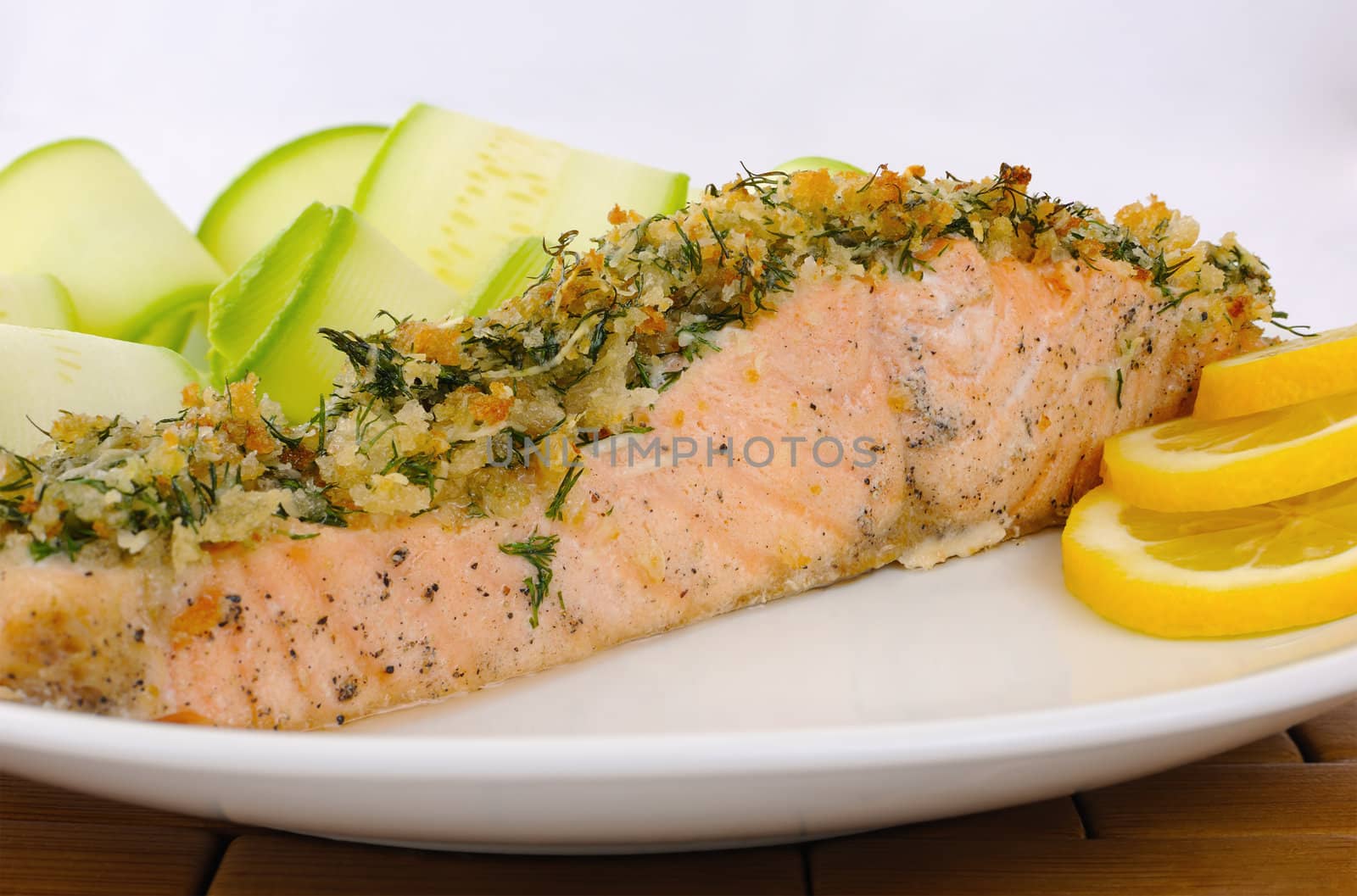 Baked salmon with a spicy crust with Parmesan