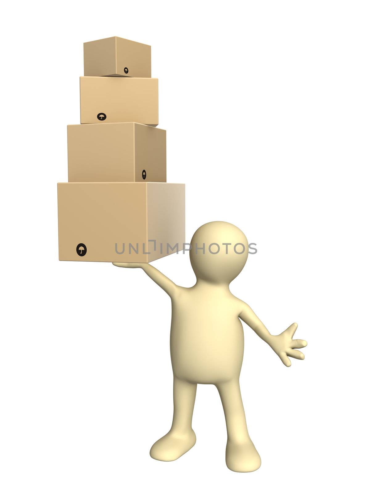 Puppet with boxes by frenta