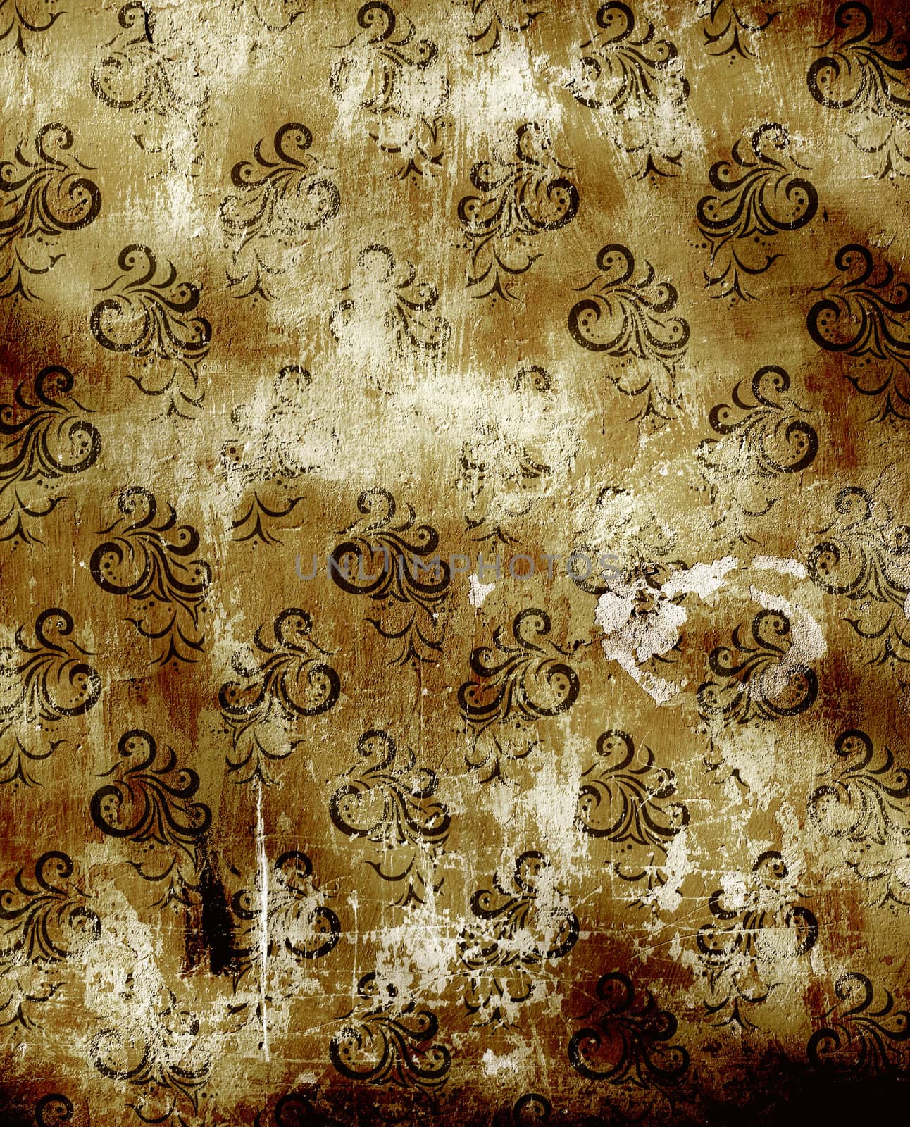 Stucco texture with floral decor by frenta