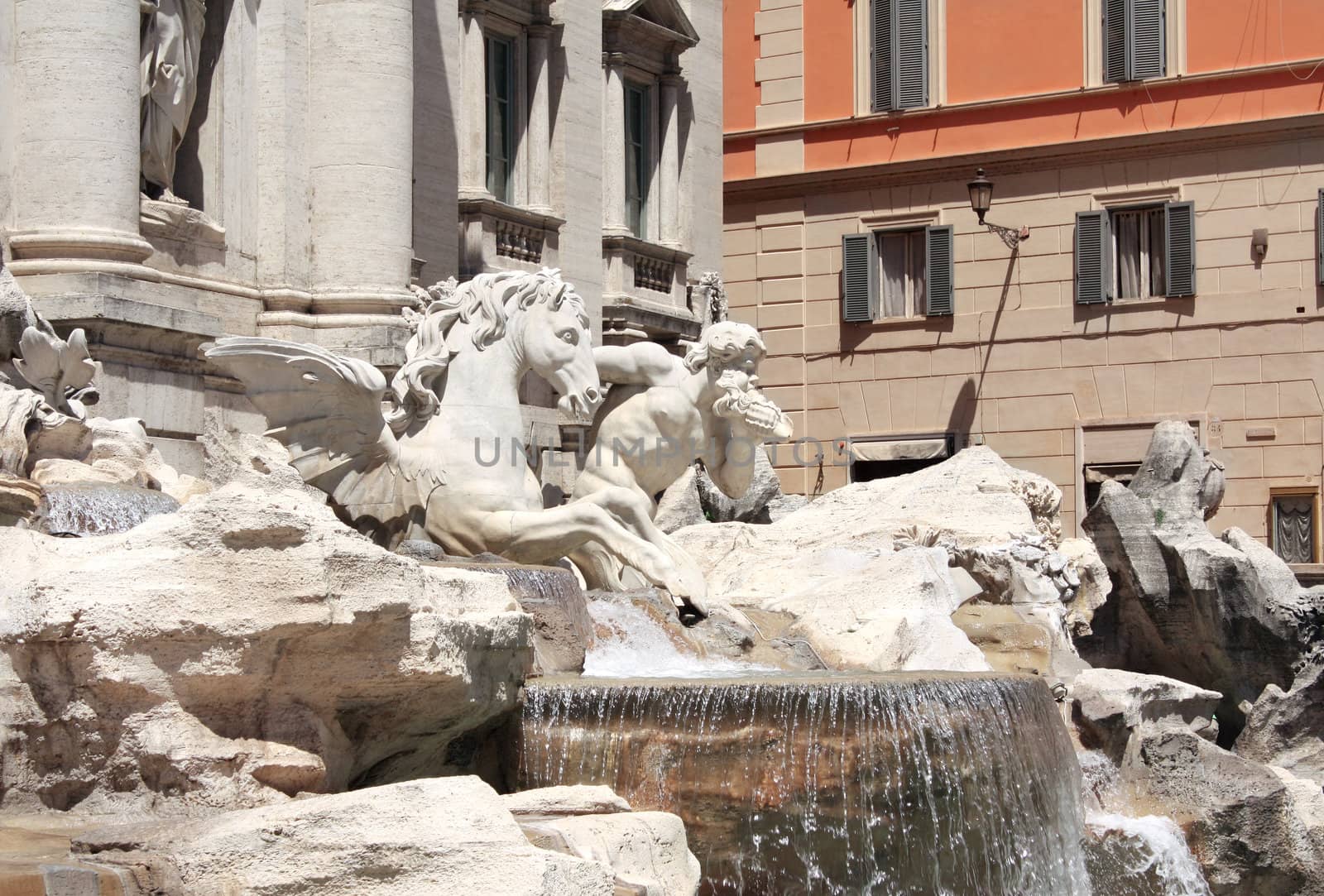 Fountain di Trevi in Rome. Summer day