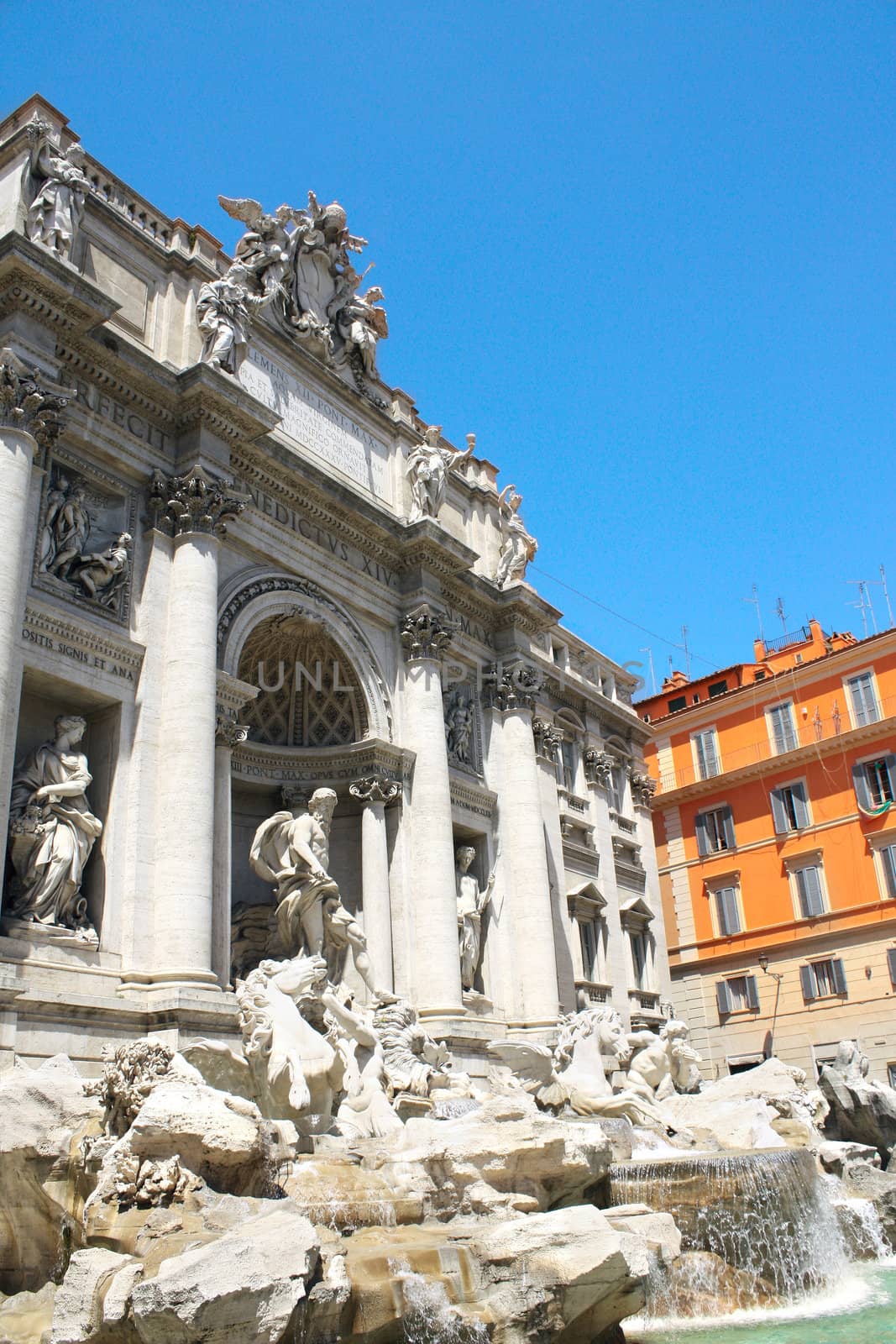 Fountain di Trevi in Rome. Summer day