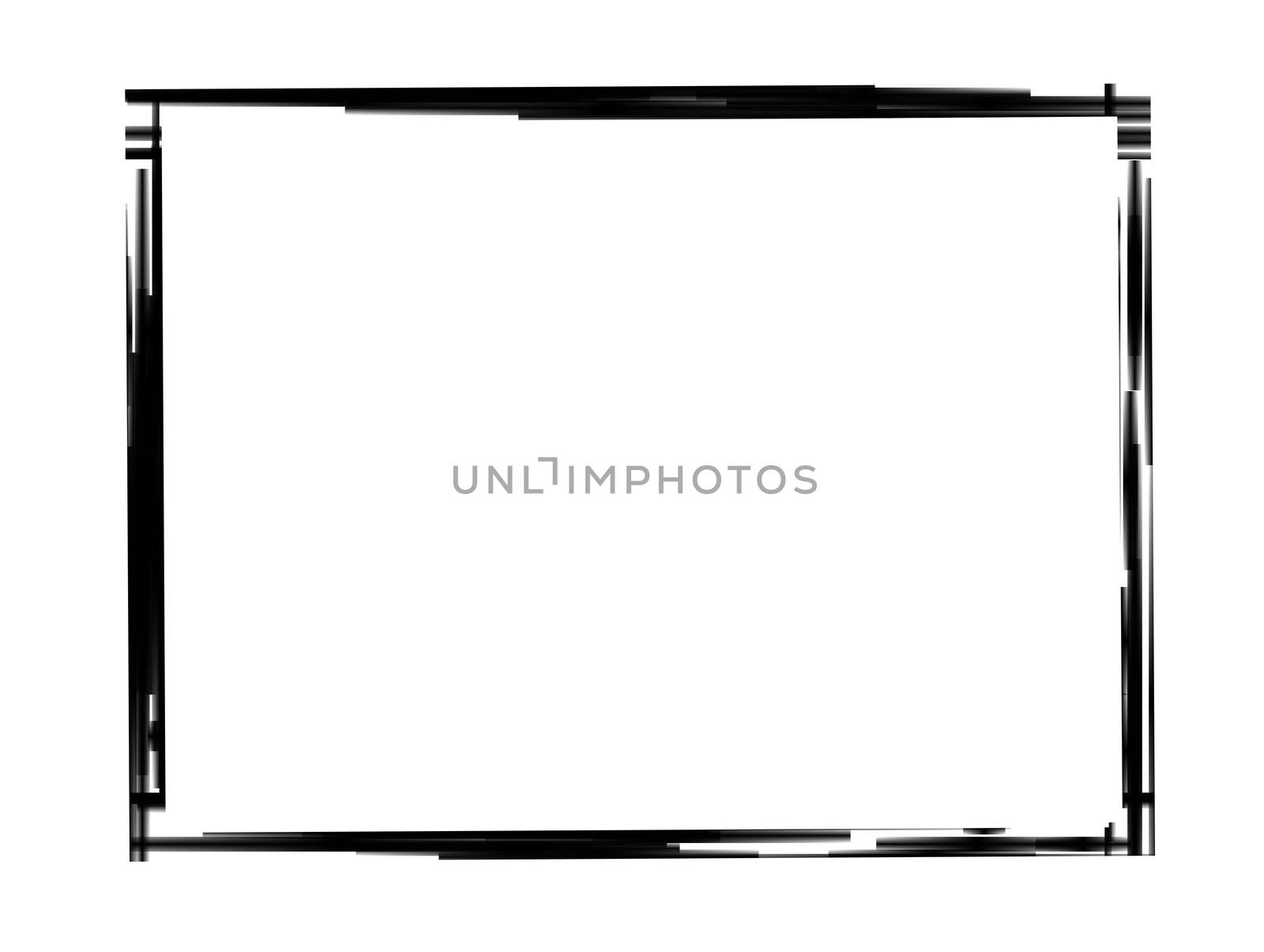 Black grunge border frame on white background