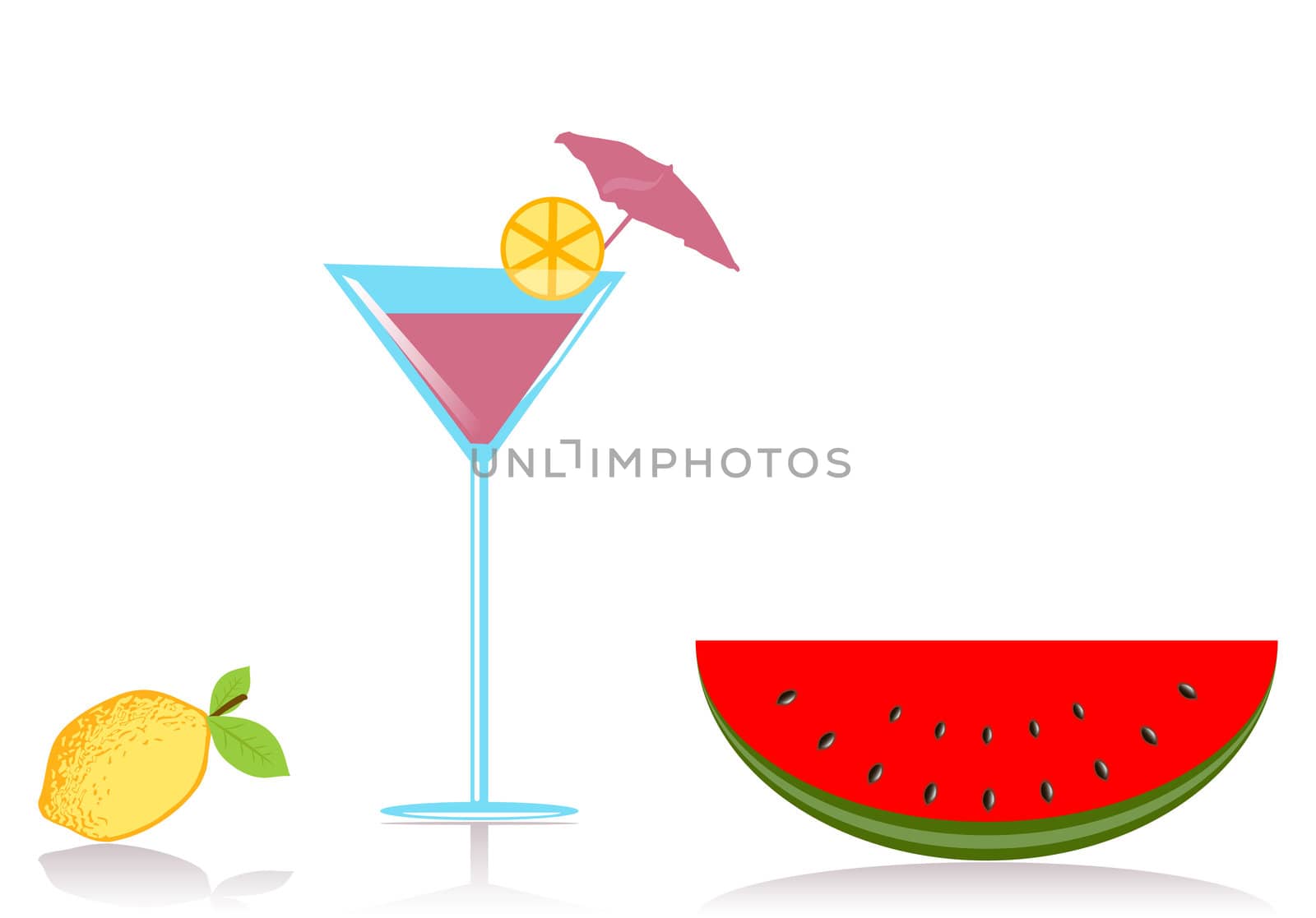 Vector summertime cocktail party food clip-art by EveStock